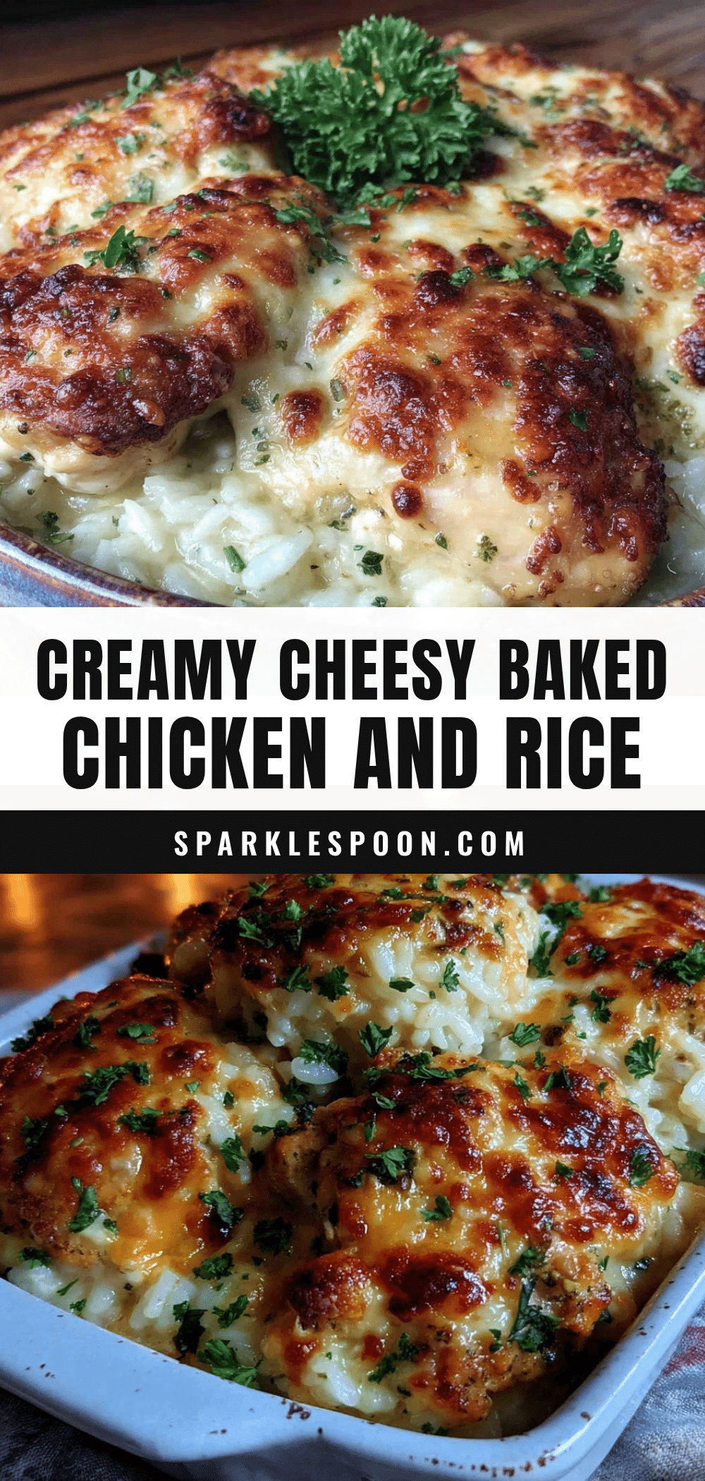 creamy cheesy baked chicken and rice recipe