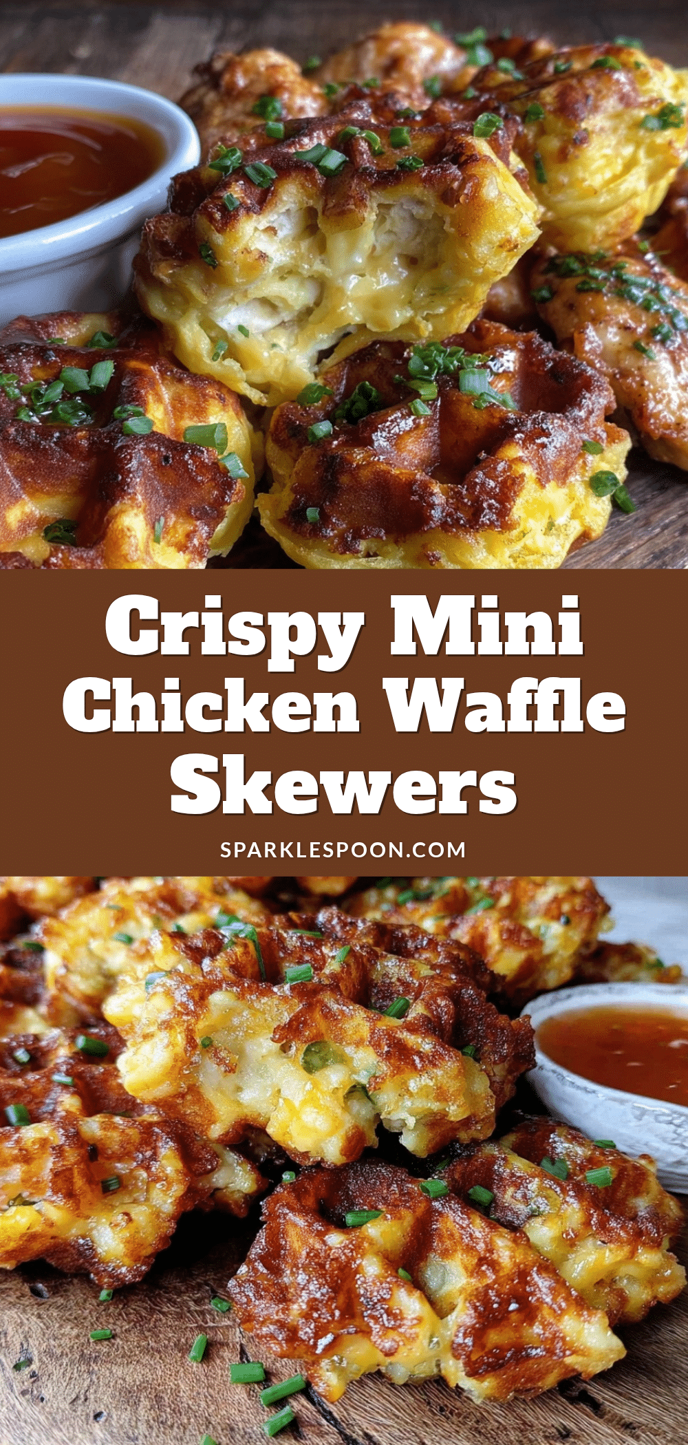 crispy mini chicken and waffle skewers recipe