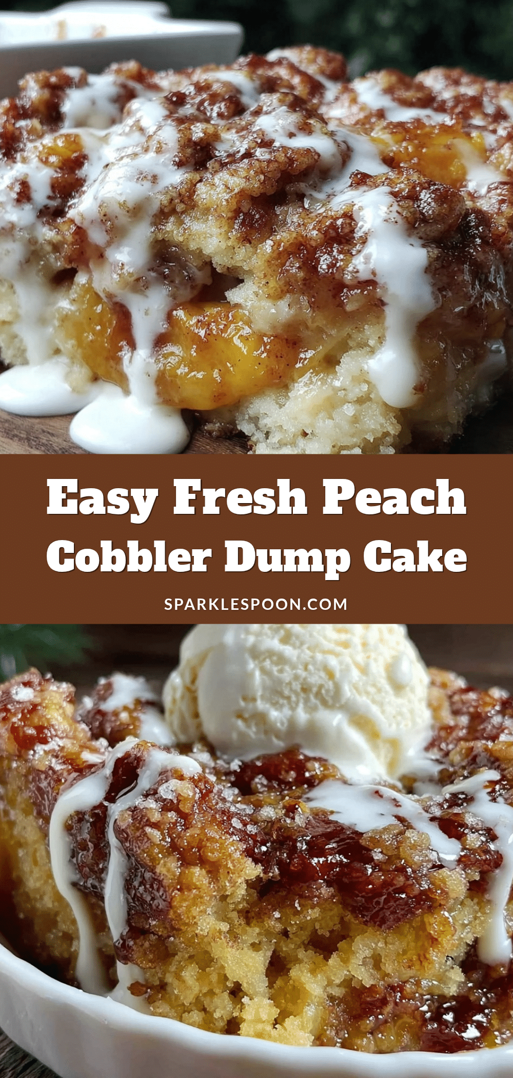 easy fresh peach cobbler dump cake recipe