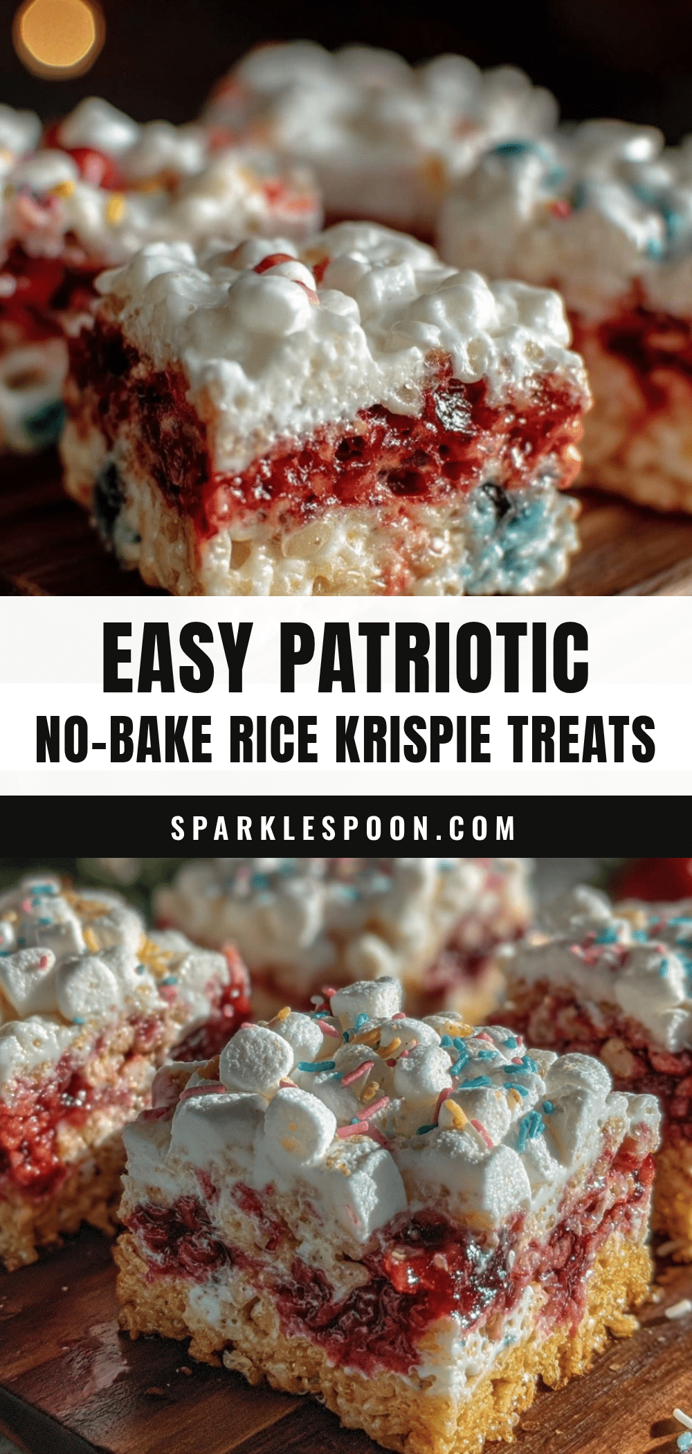Easy Patriotic Rice Krispie Treats recipe