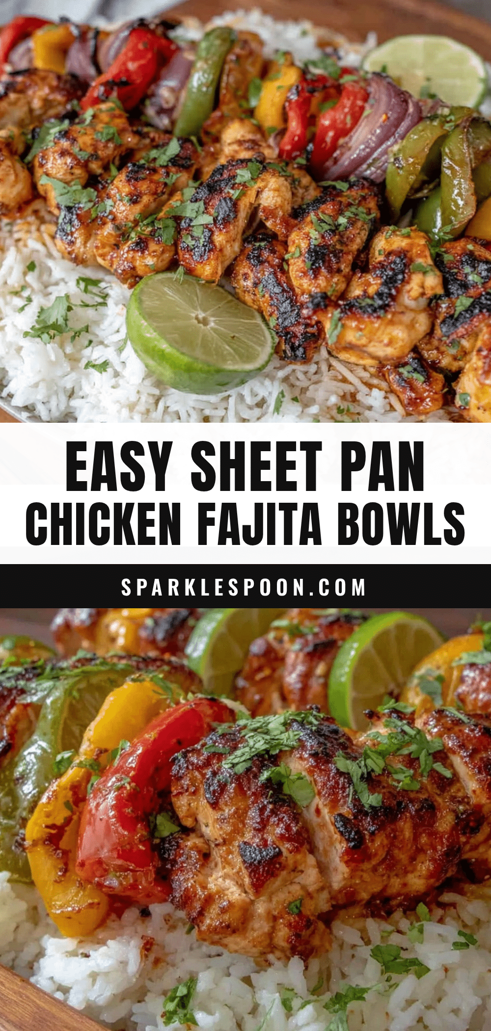 easy sheet pan chicken fajita bowls recipe