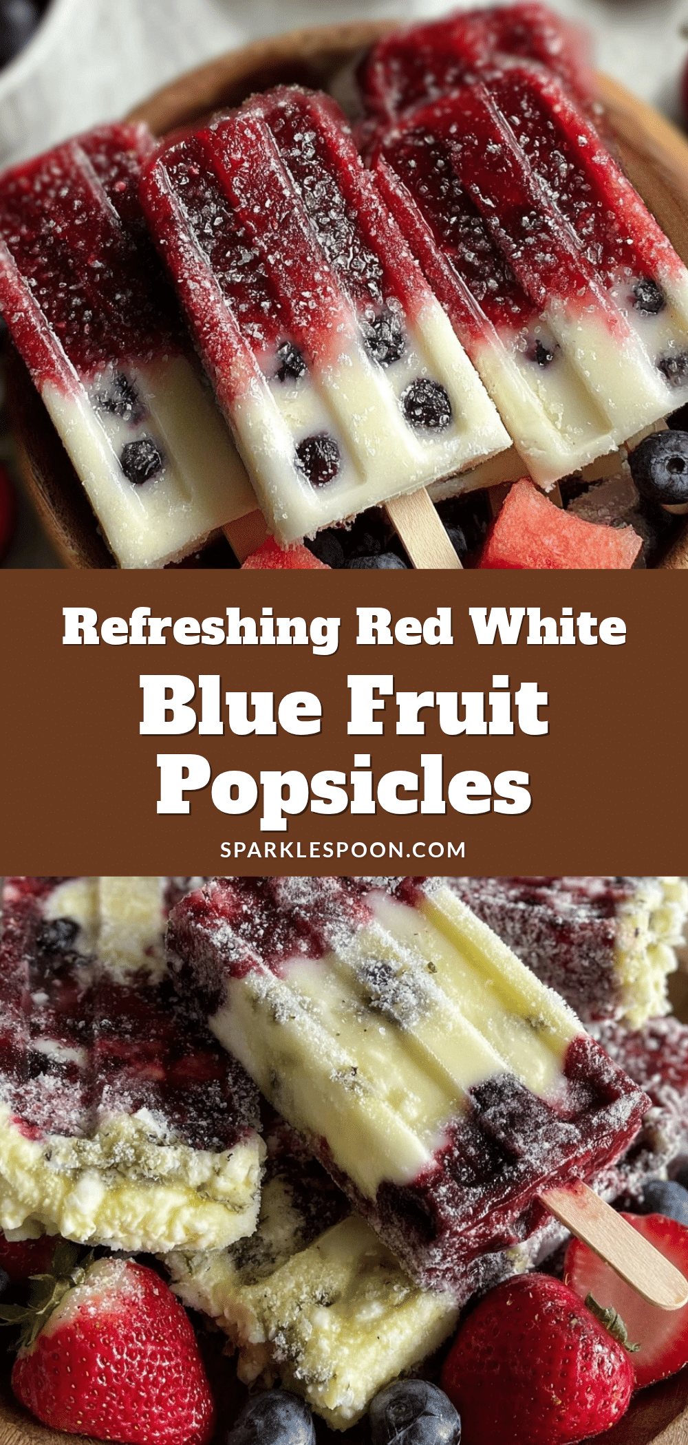 fresh red white and blue popsicles recipe