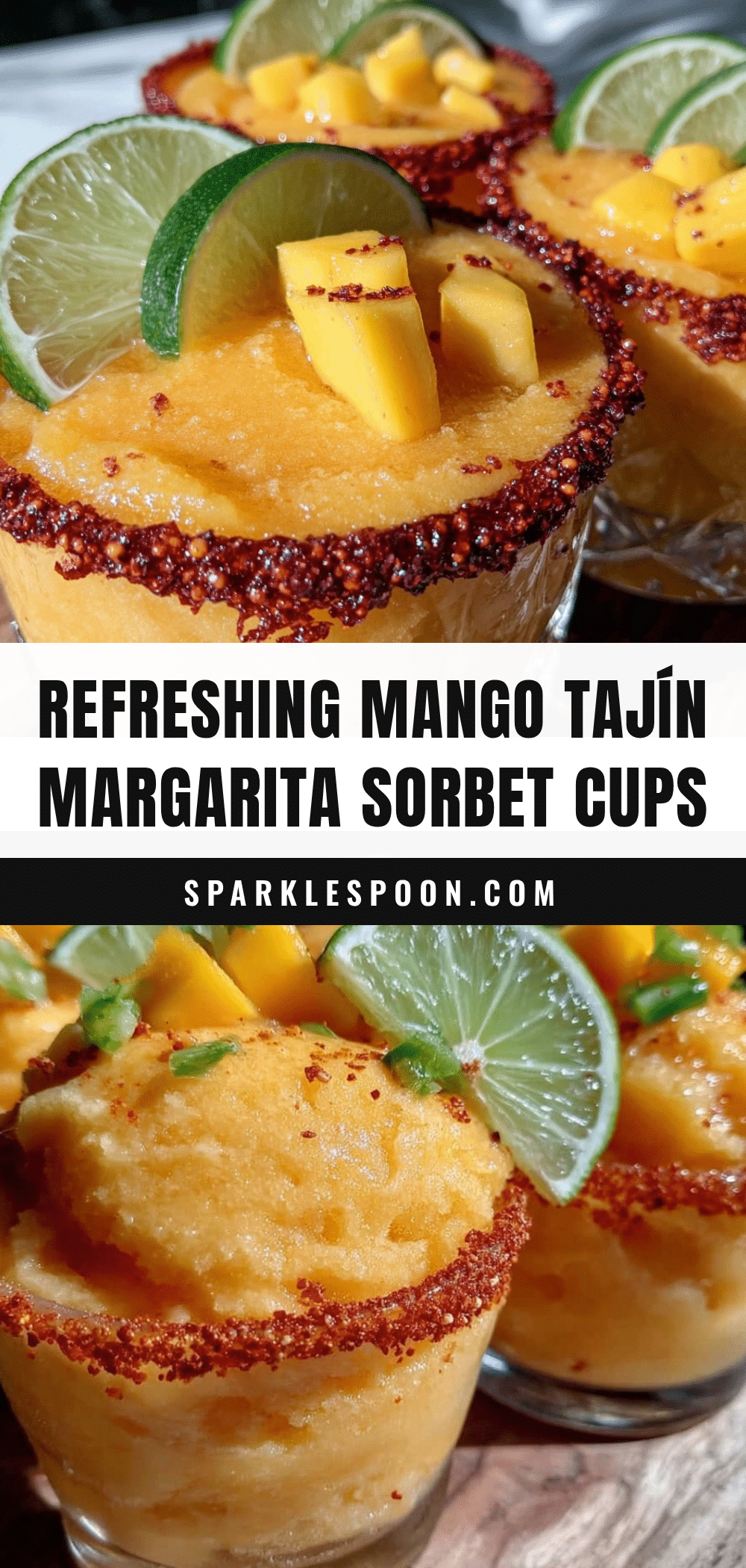 Mango Tajín Margarita Sorbet Cups recipe