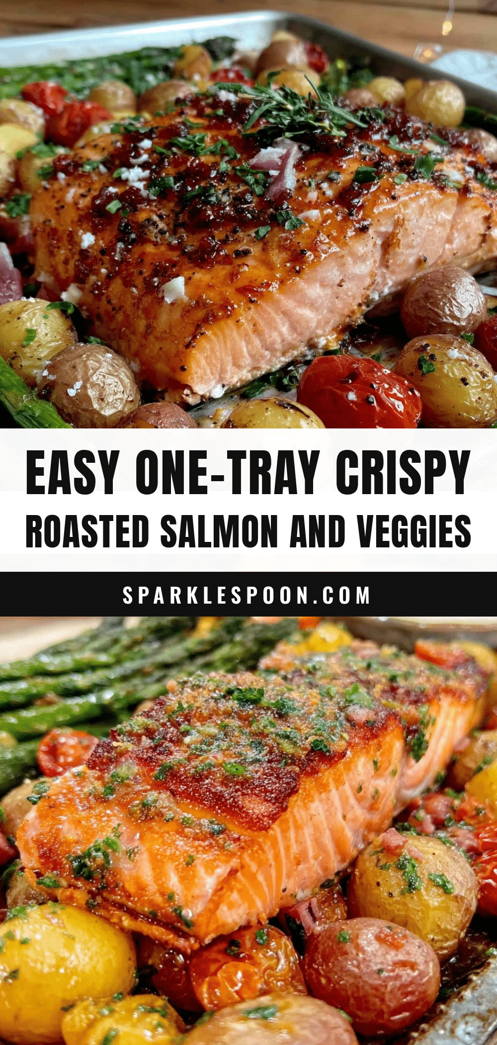 one-tray roasted salmon and veggies recipe