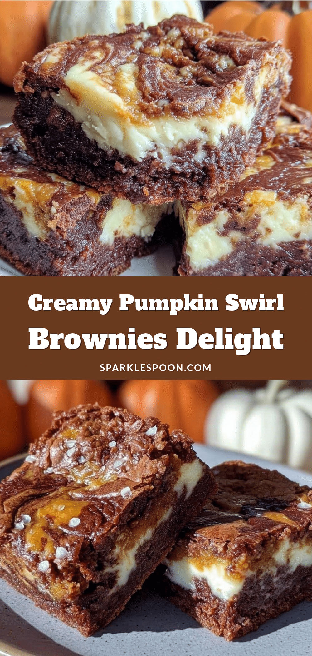 Creamy Pumpkin Cream Cheese Swirl Brownies recipe