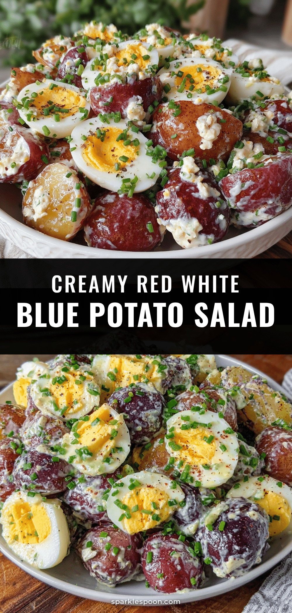 creamy red white and blue potato salad recipe