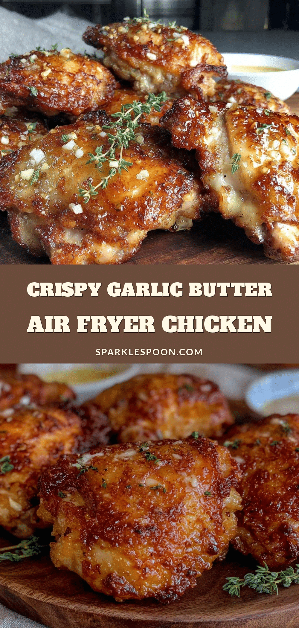 crispy garlic butter air fryer chicken thighs recipe