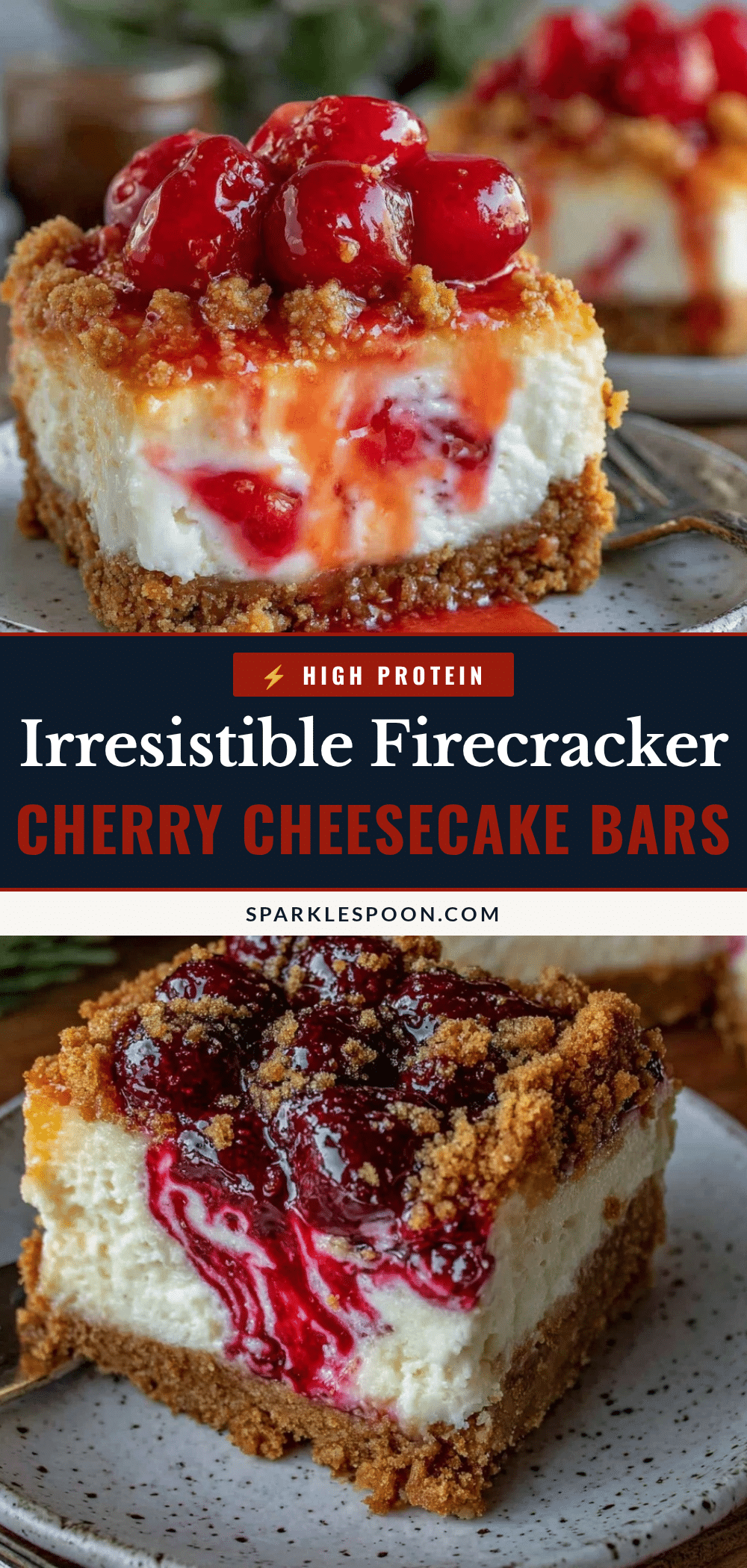 Firecracker Cherry Cheesecake Bars recipe