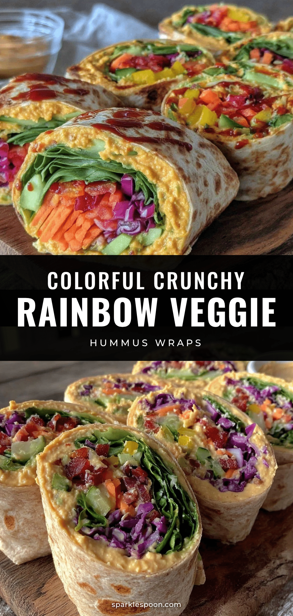 fresh rainbow veggie hummus wraps recipe