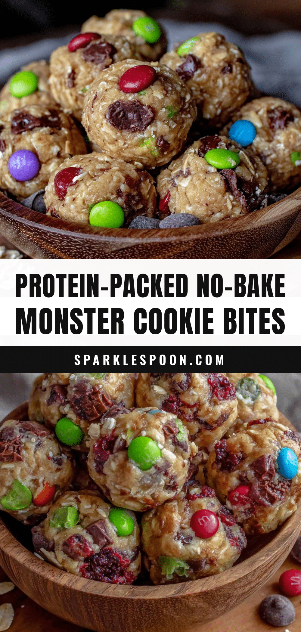 healthy no bake monster cookie energy bites recipe