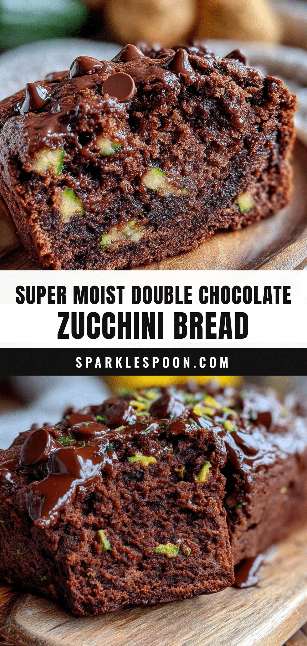 moist double chocolate chip zucchini bread recipe