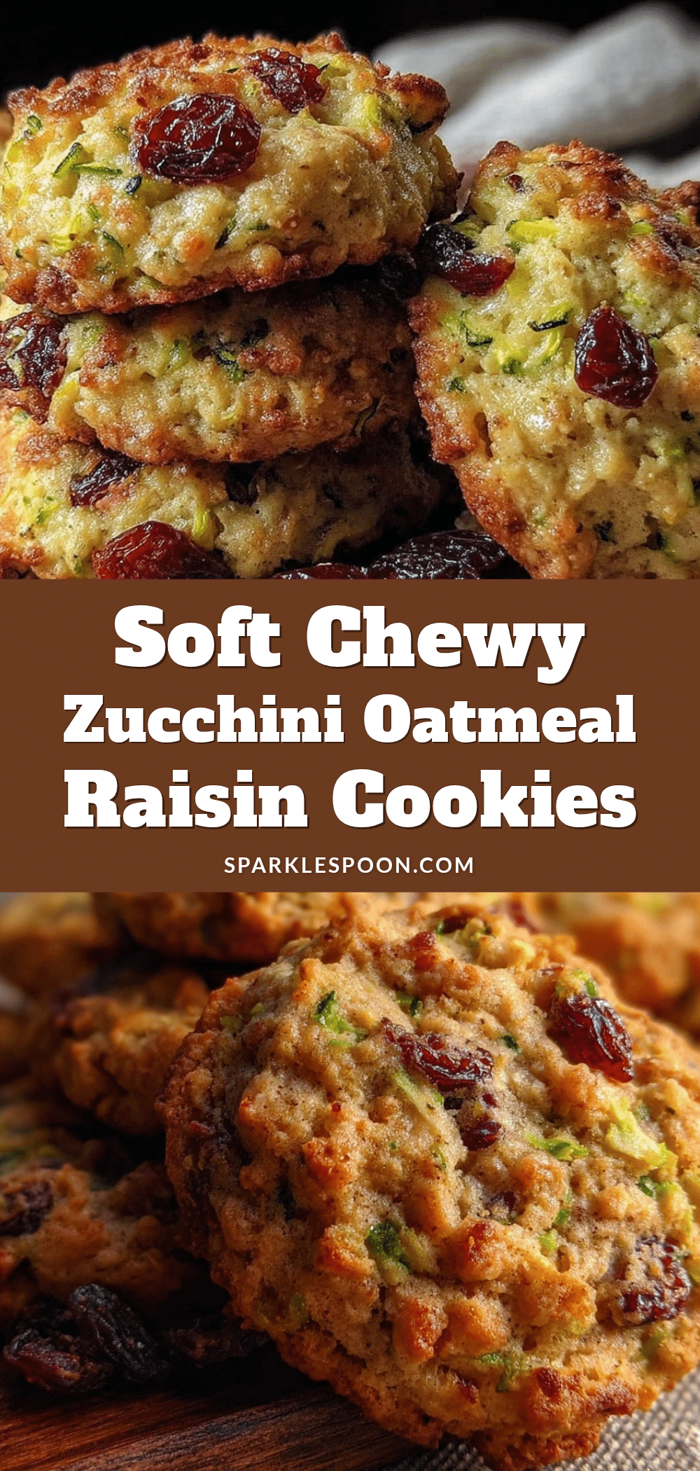 soft homemade zucchini oatmeal raisin cookies recipe