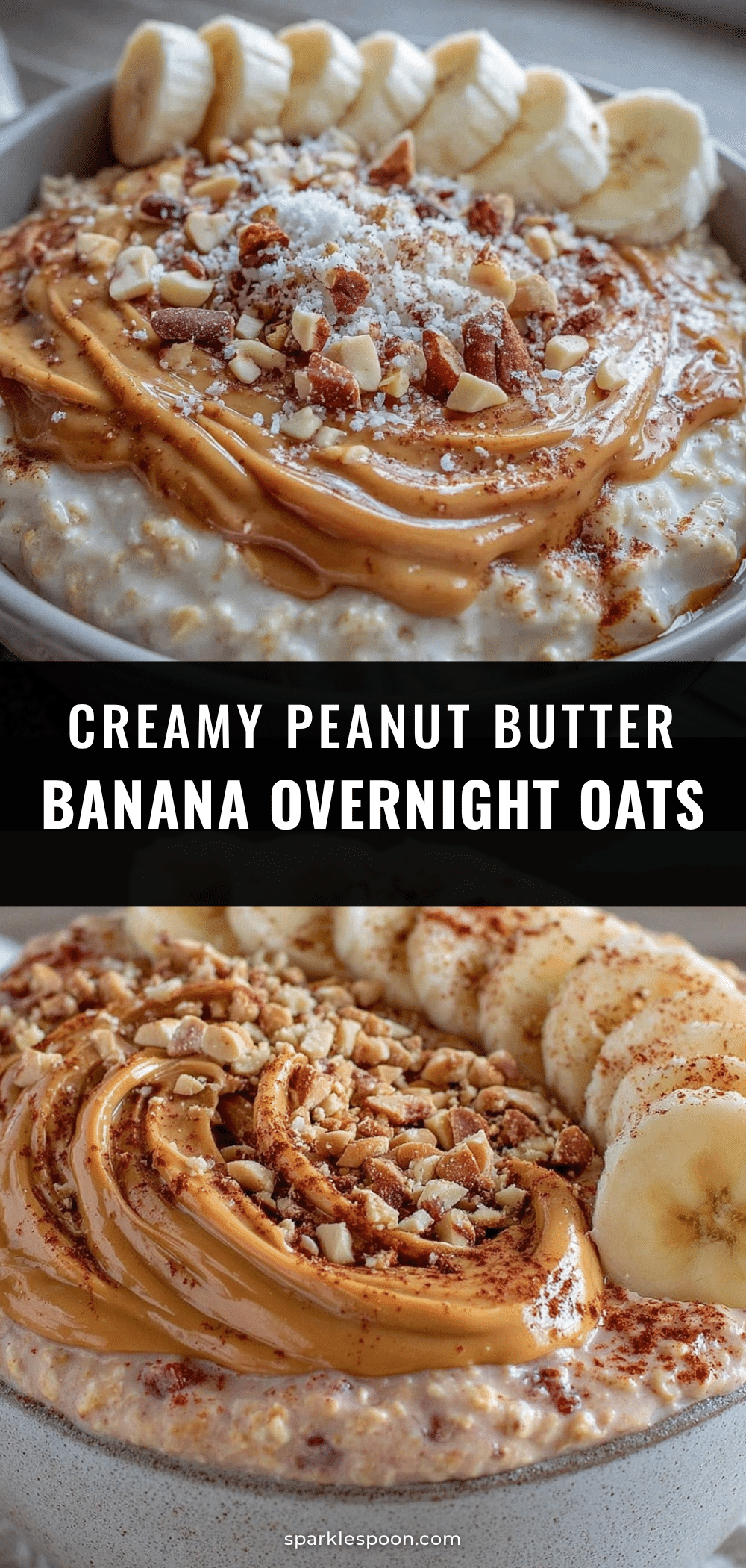 creamy overnight oats with peanut butter and banana recipe