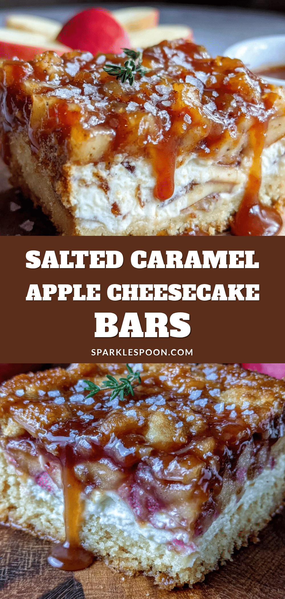 best salted caramel apple cheesecake bars recipe