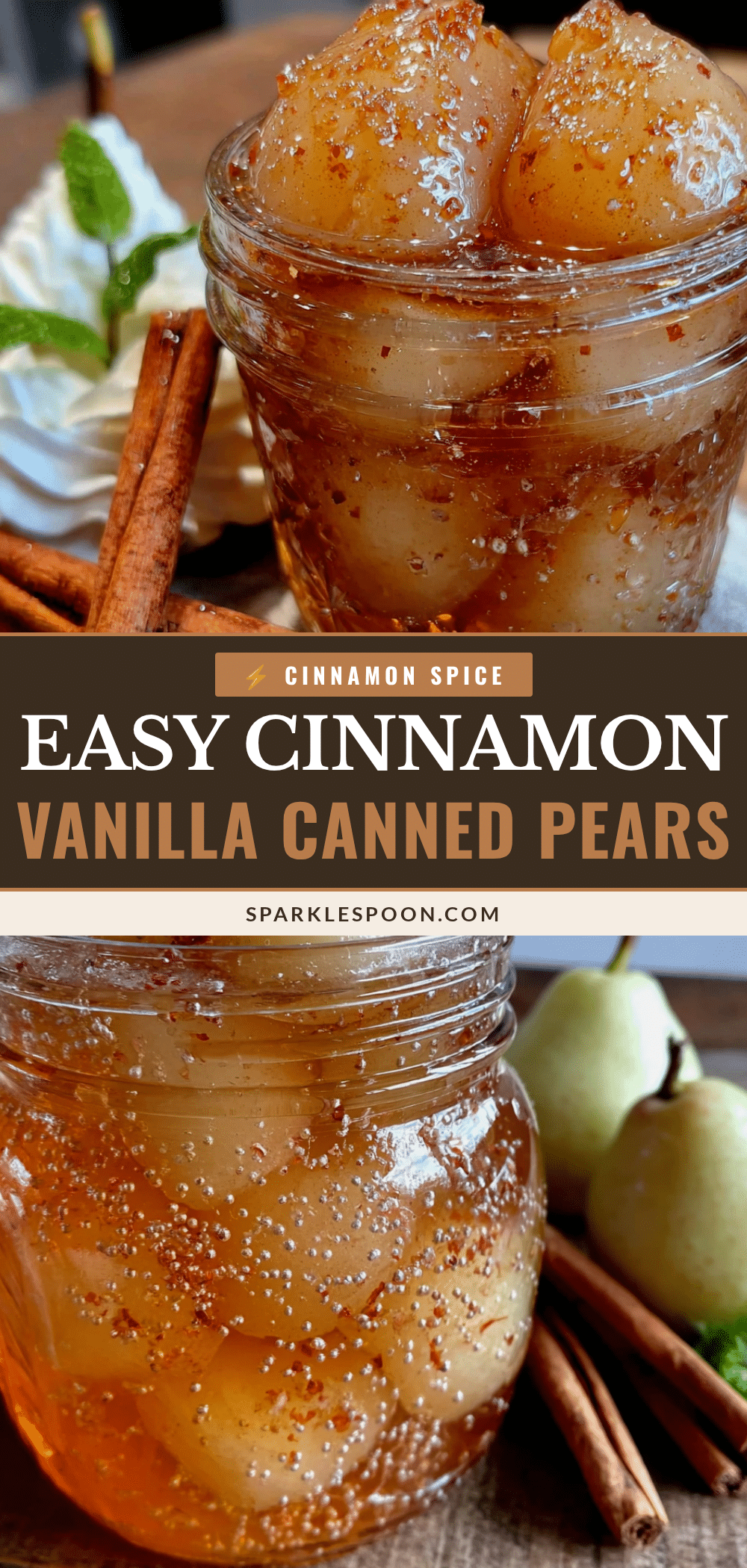 cinnamon vanilla canned pears recipe