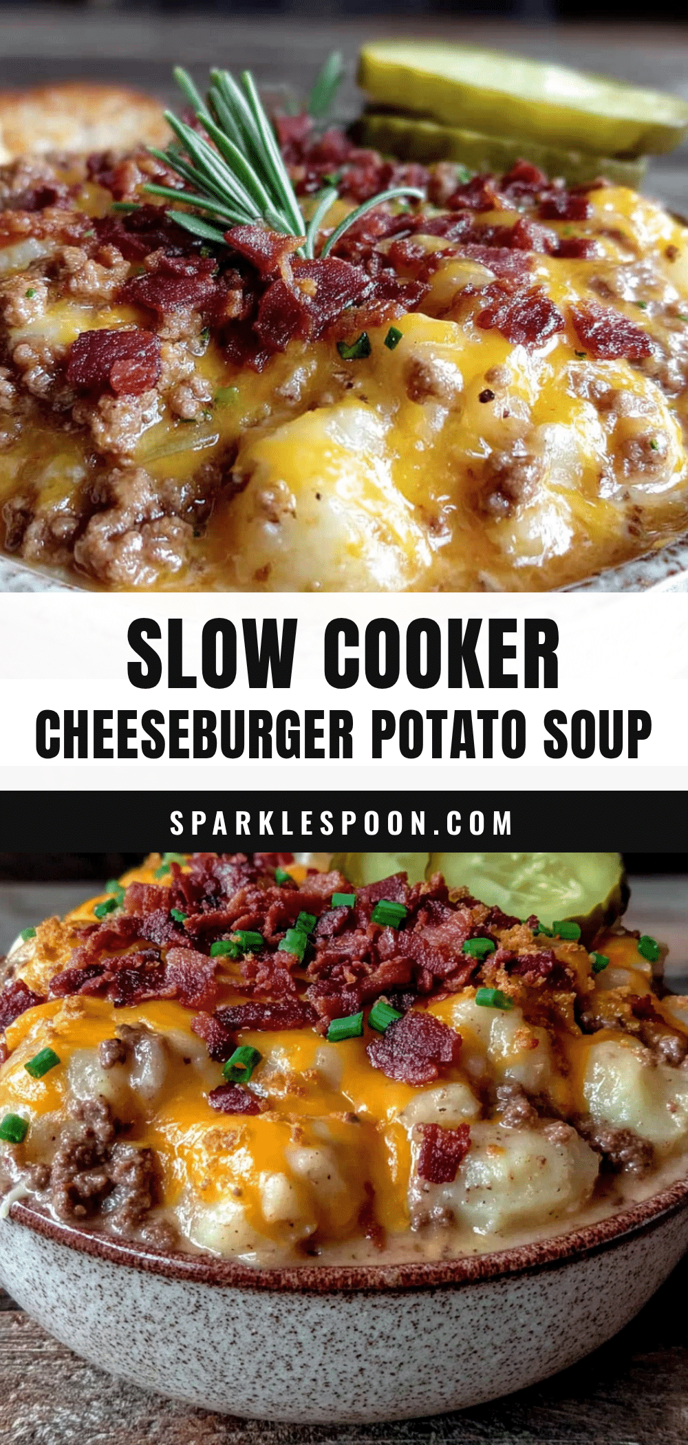 creamy slow cooker cheeseburger potato soup recipe
