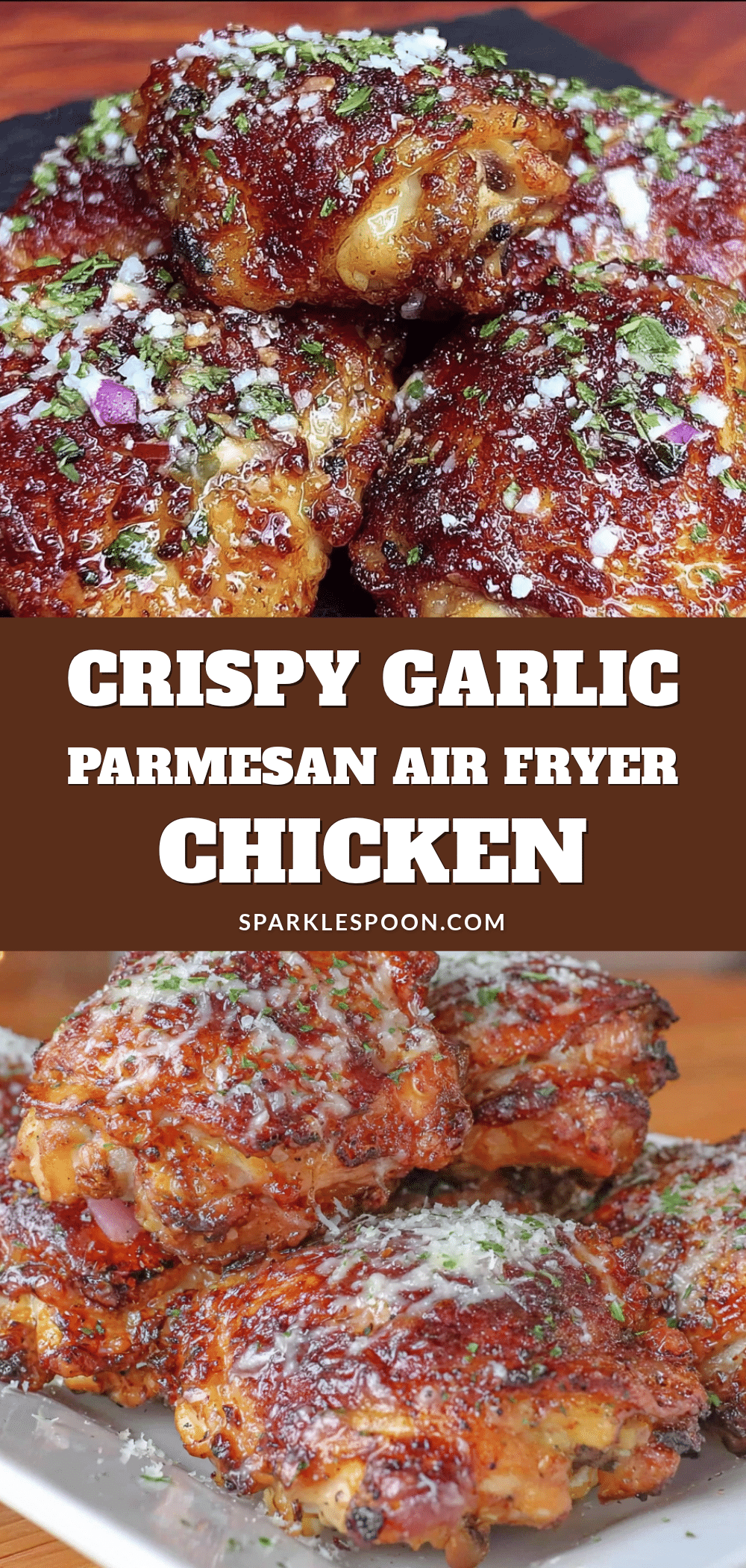 crispy air fryer chicken thighs with garlic parmesan recipe