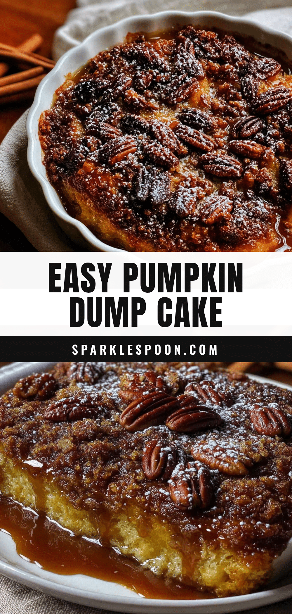 easy pumpkin dump cake with pecan crumble recipe
