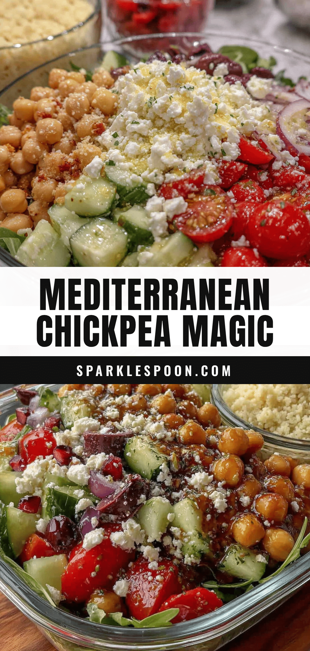 Healthy Mediterranean Chickpea Salad Meal Prep Bowls recipe
