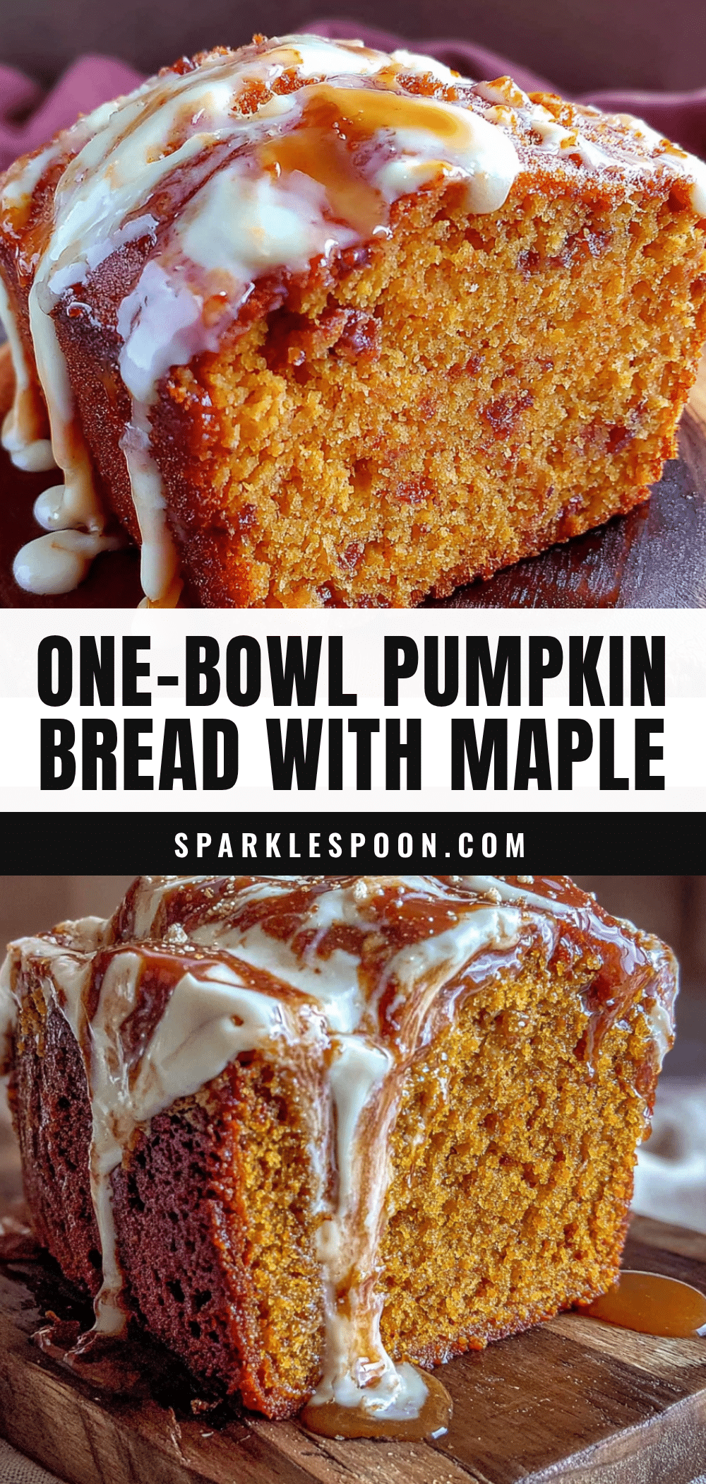 One-Bowl Pumpkin Bread with Maple Cream Cheese Swirl recipe