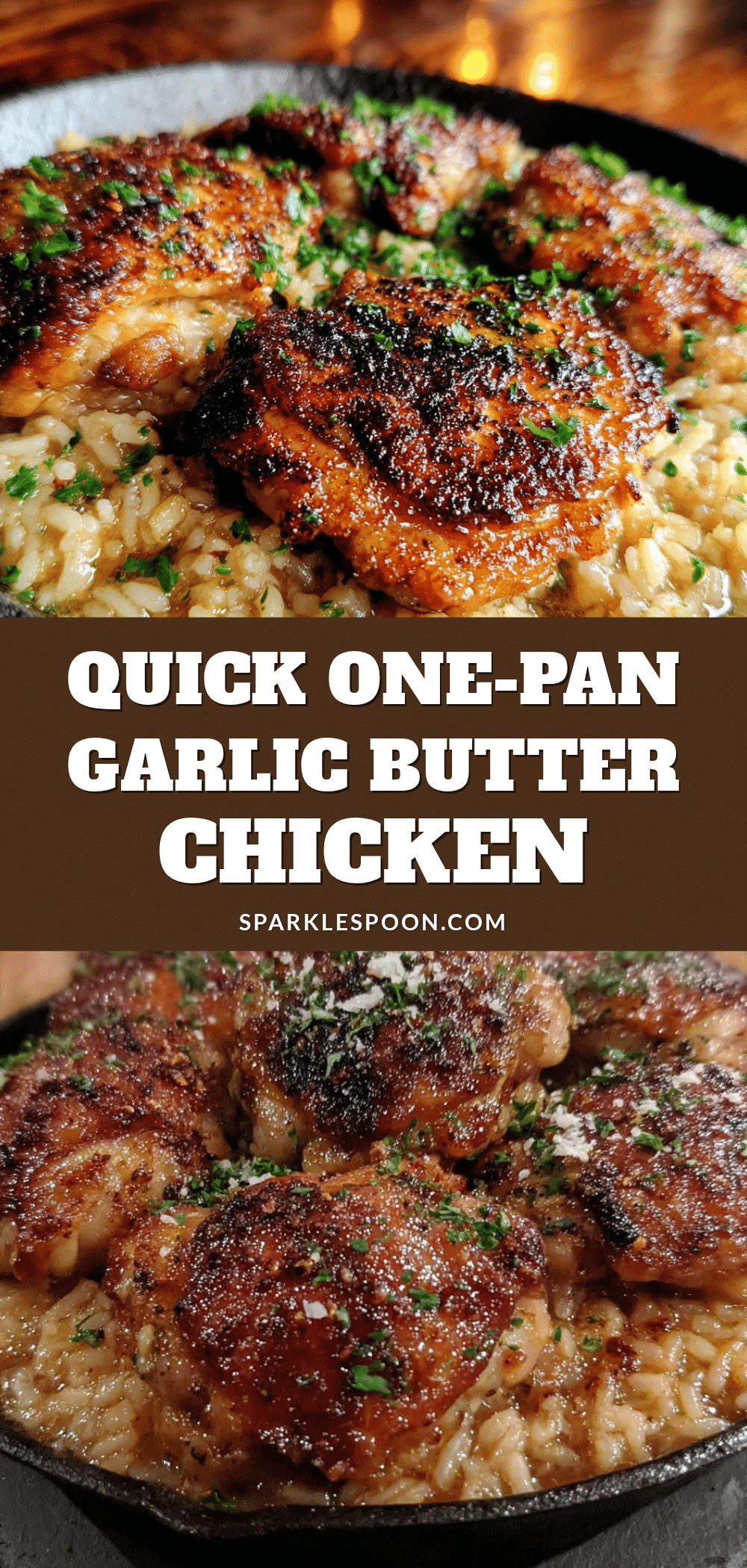 one-pan garlic butter chicken and rice recipe