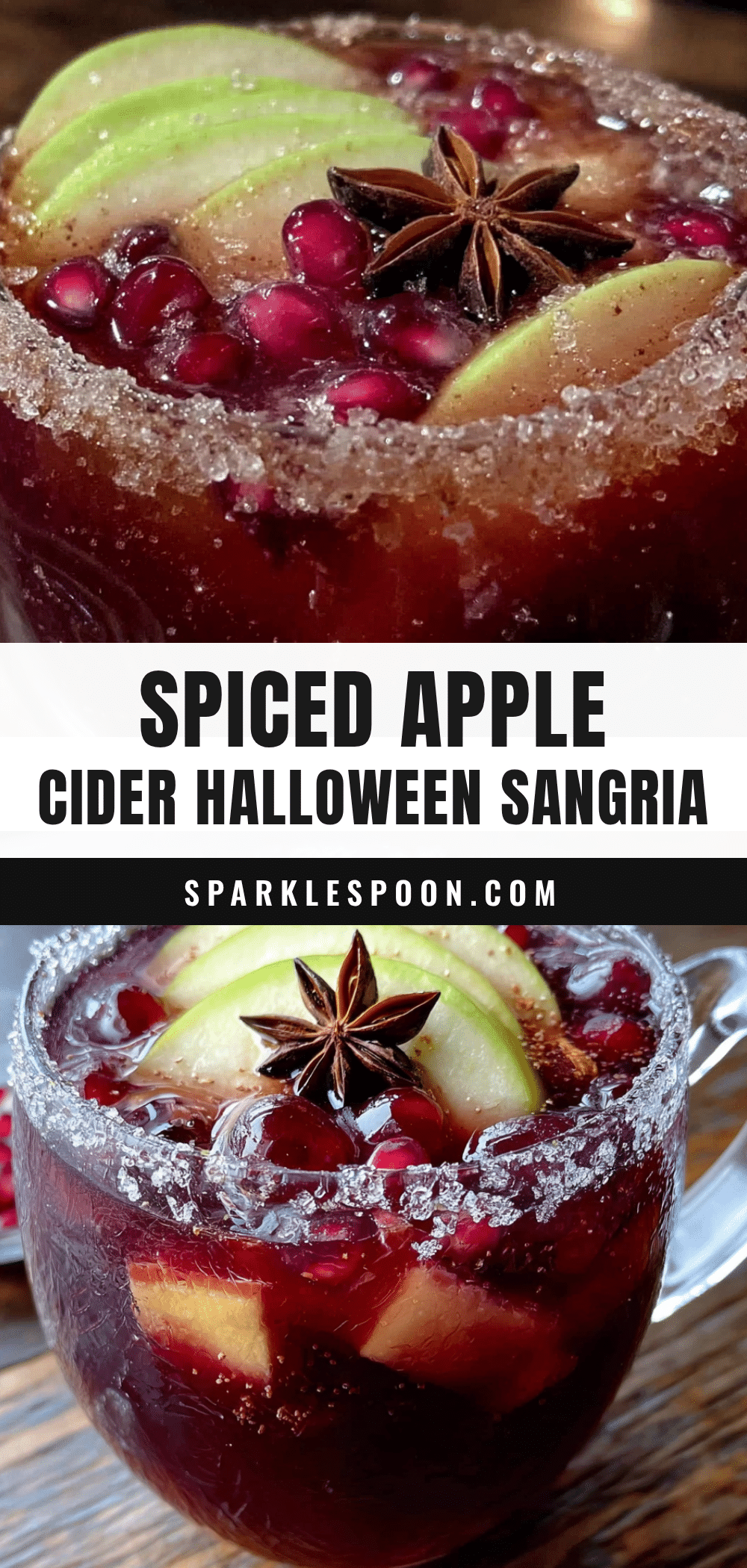 spiced apple cider Halloween sangria recipe