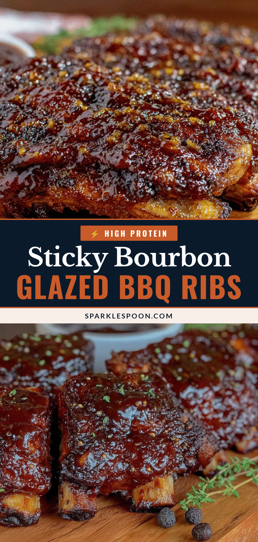 sticky bourbon glazed BBQ ribs recipe