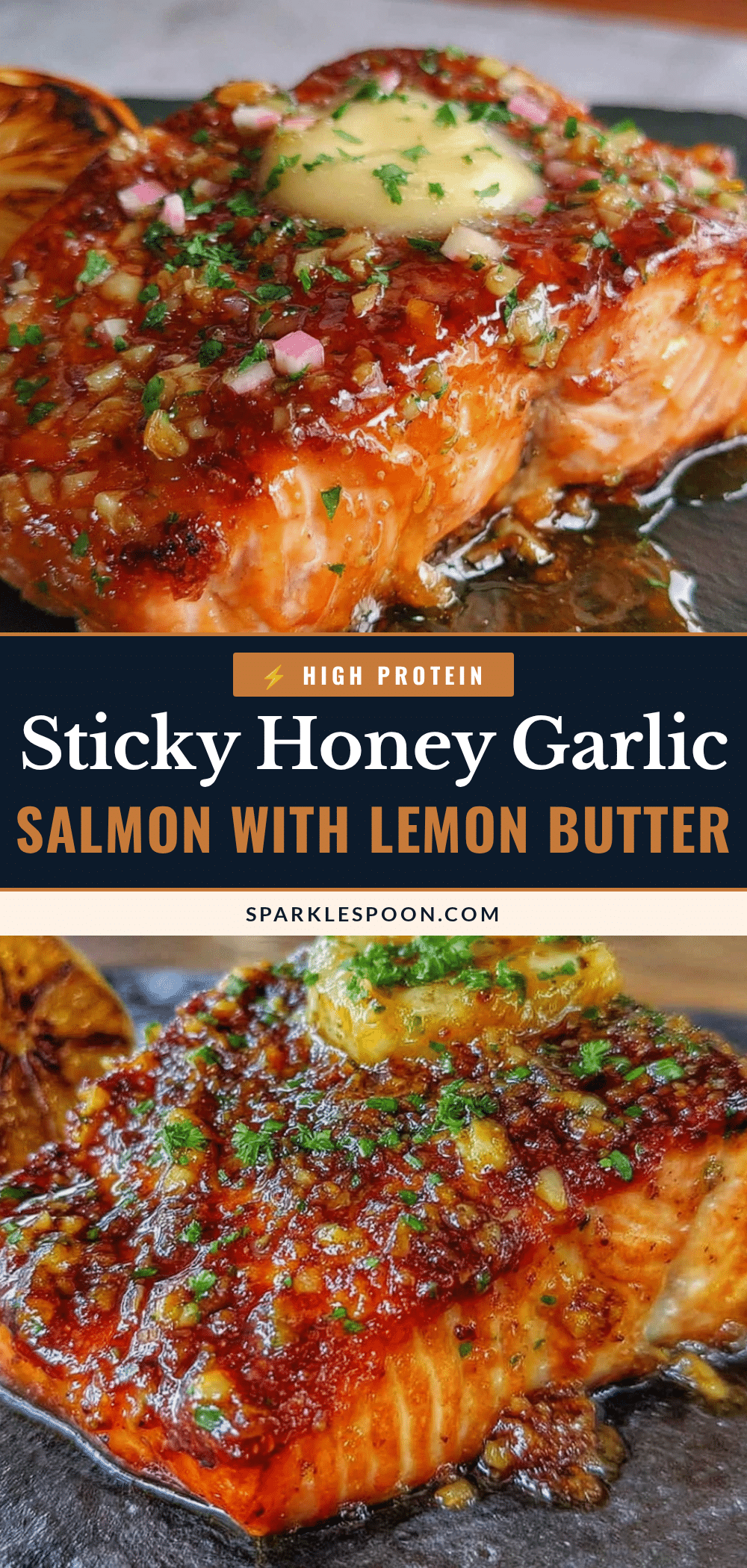 sticky honey garlic salmon recipe
