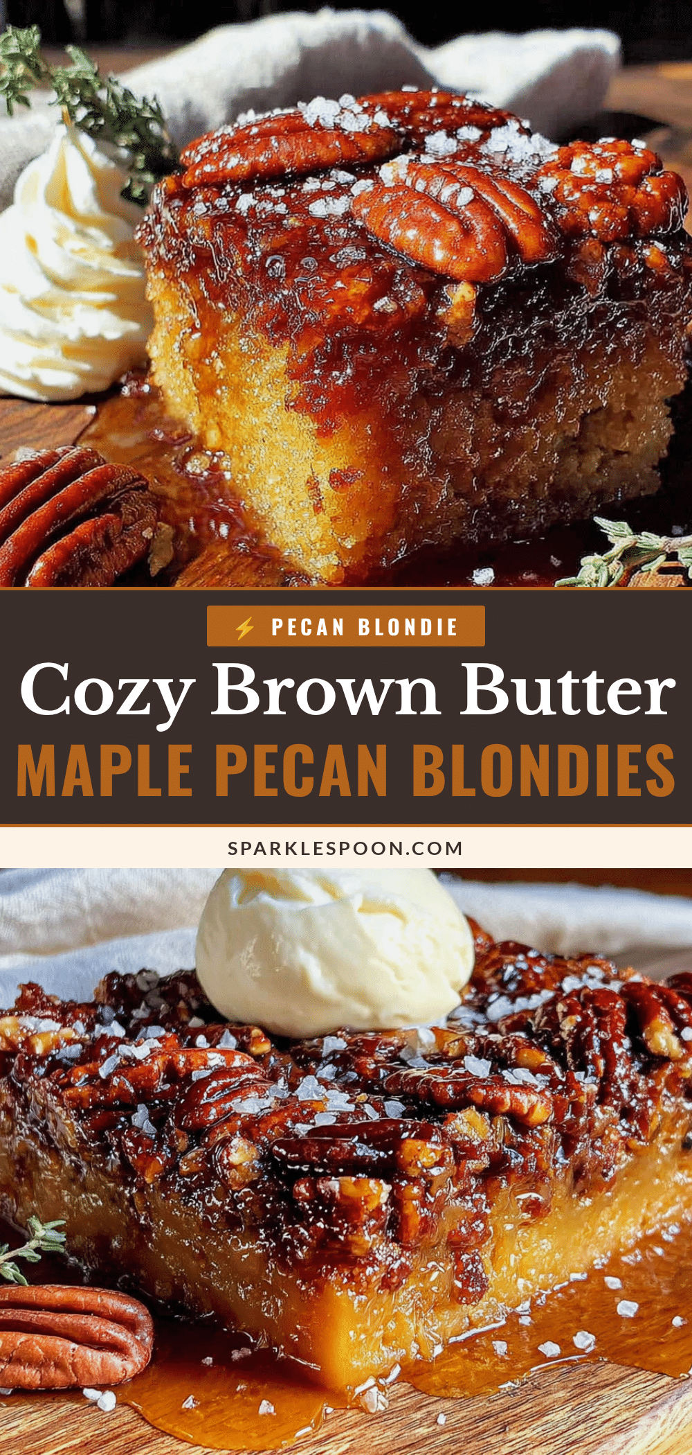 brown butter maple pecan blondies recipe