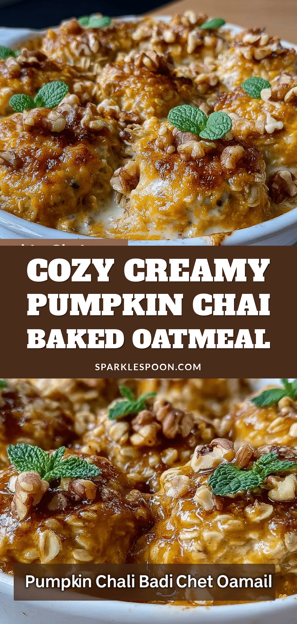 cozy pumpkin chai baked oatmeal recipe
