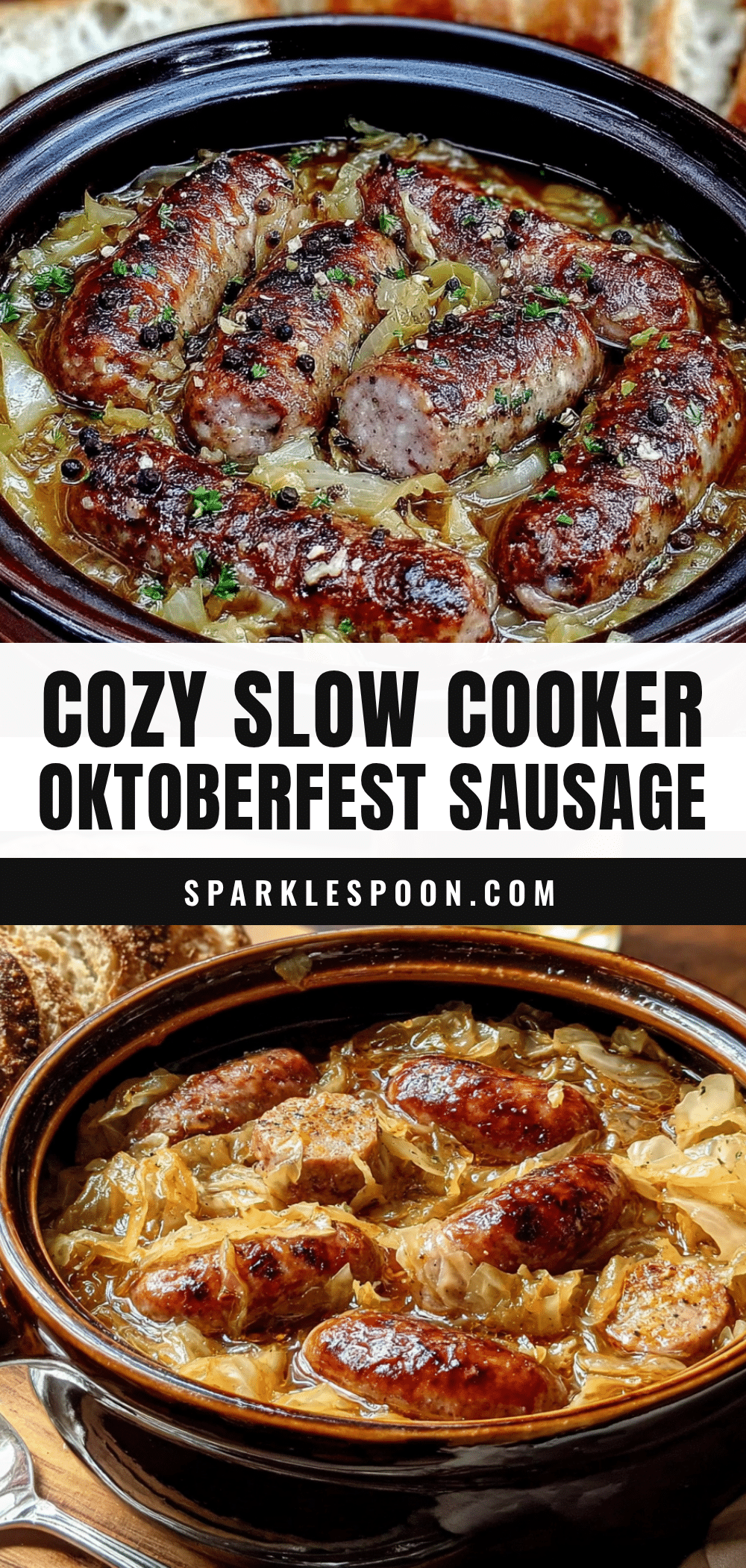 cozy slow cooker Oktoberfest sausage and cabbage recipe