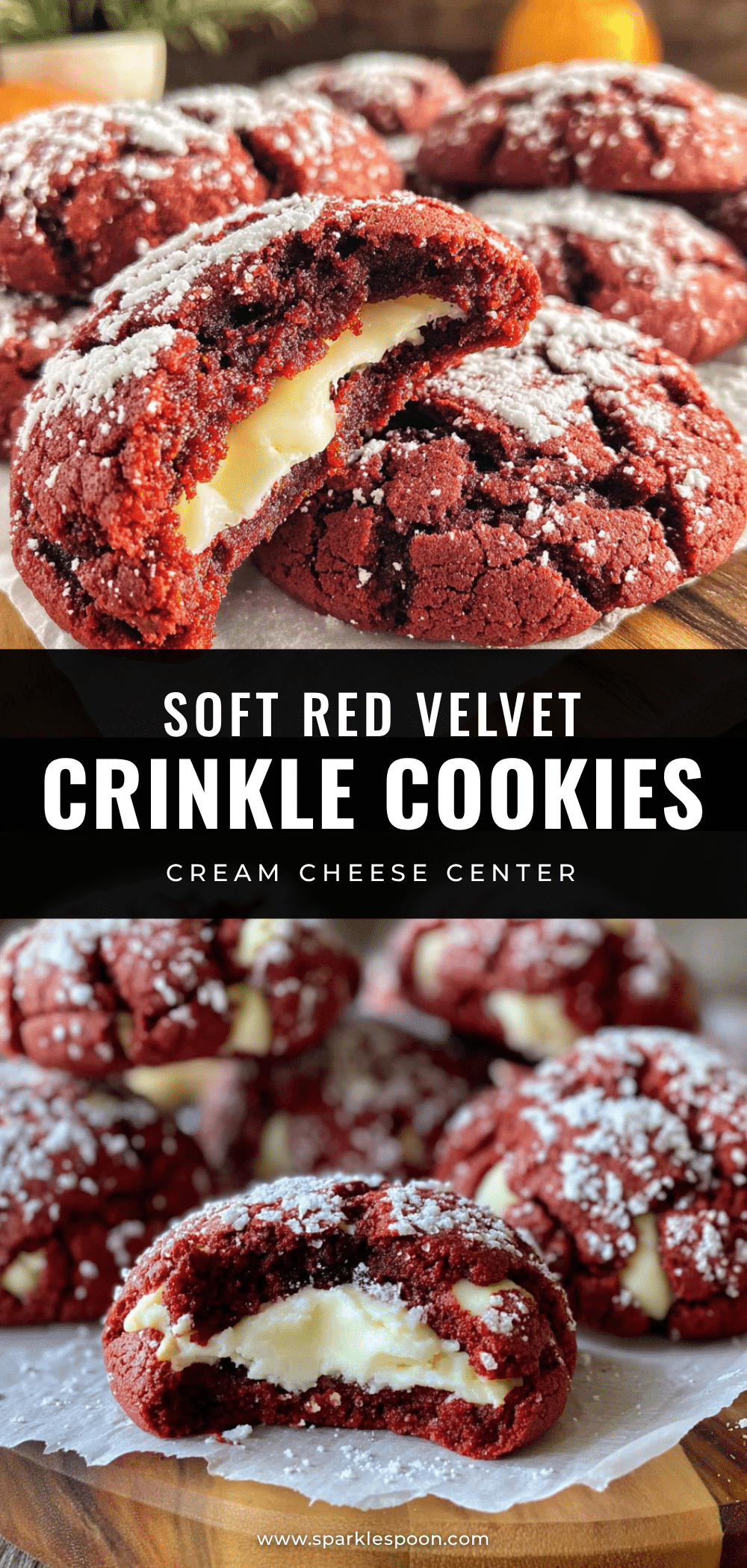 creamy red velvet crinkle cookies recipe
