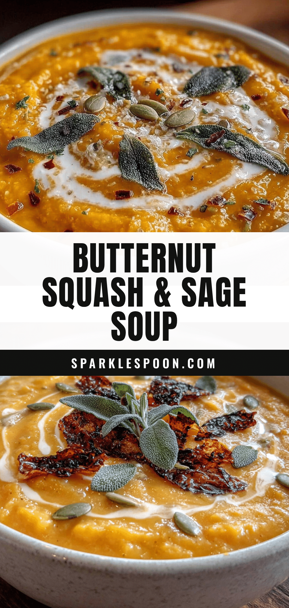 creamy roasted butternut squash and sage soup recipe