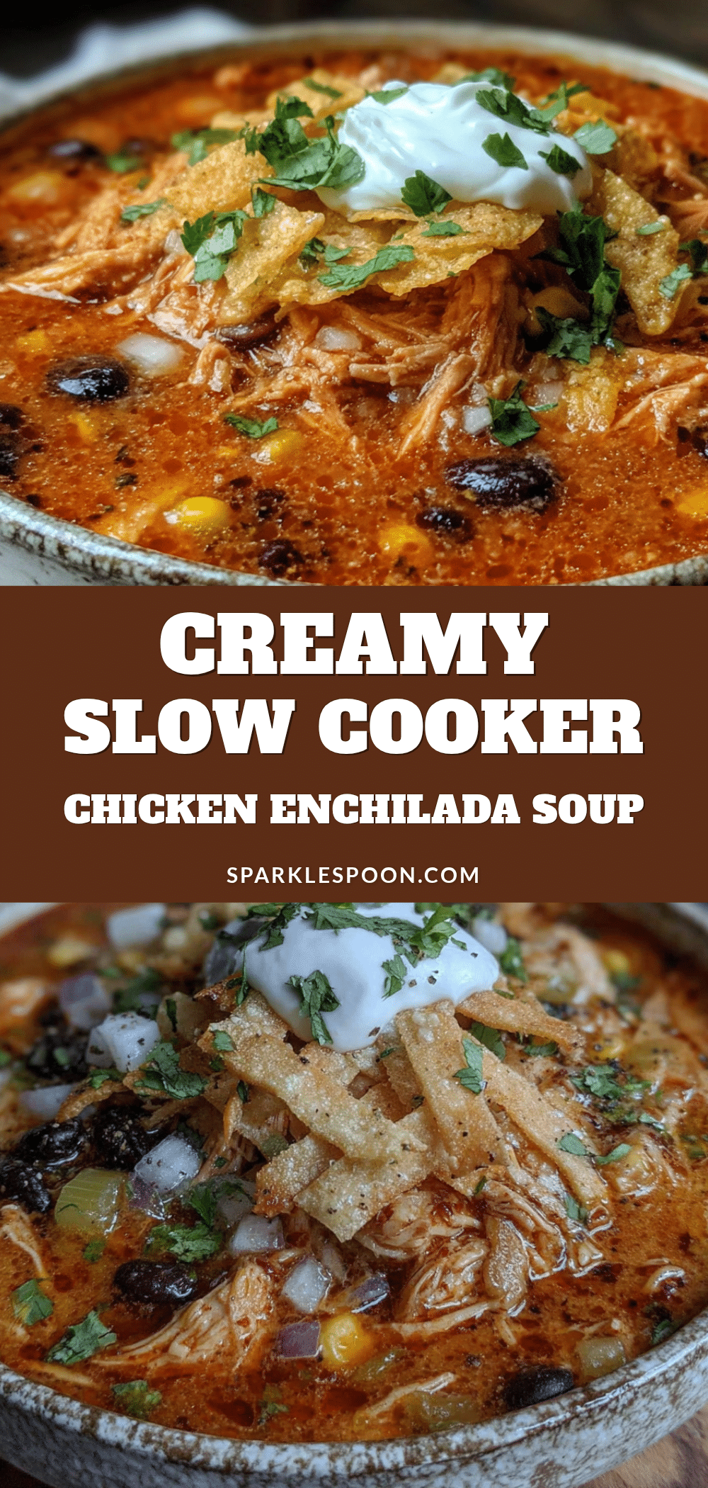 creamy slow cooker chicken enchilada soup recipe