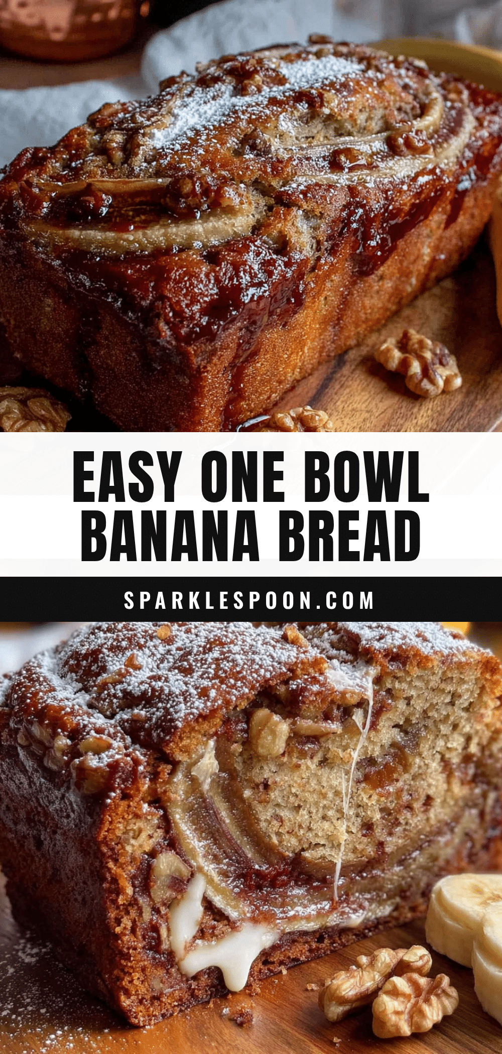 easy one bowl banana bread with walnuts recipe