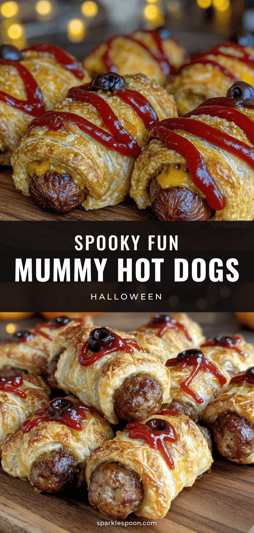 Halloween mummy hot dogs recipe