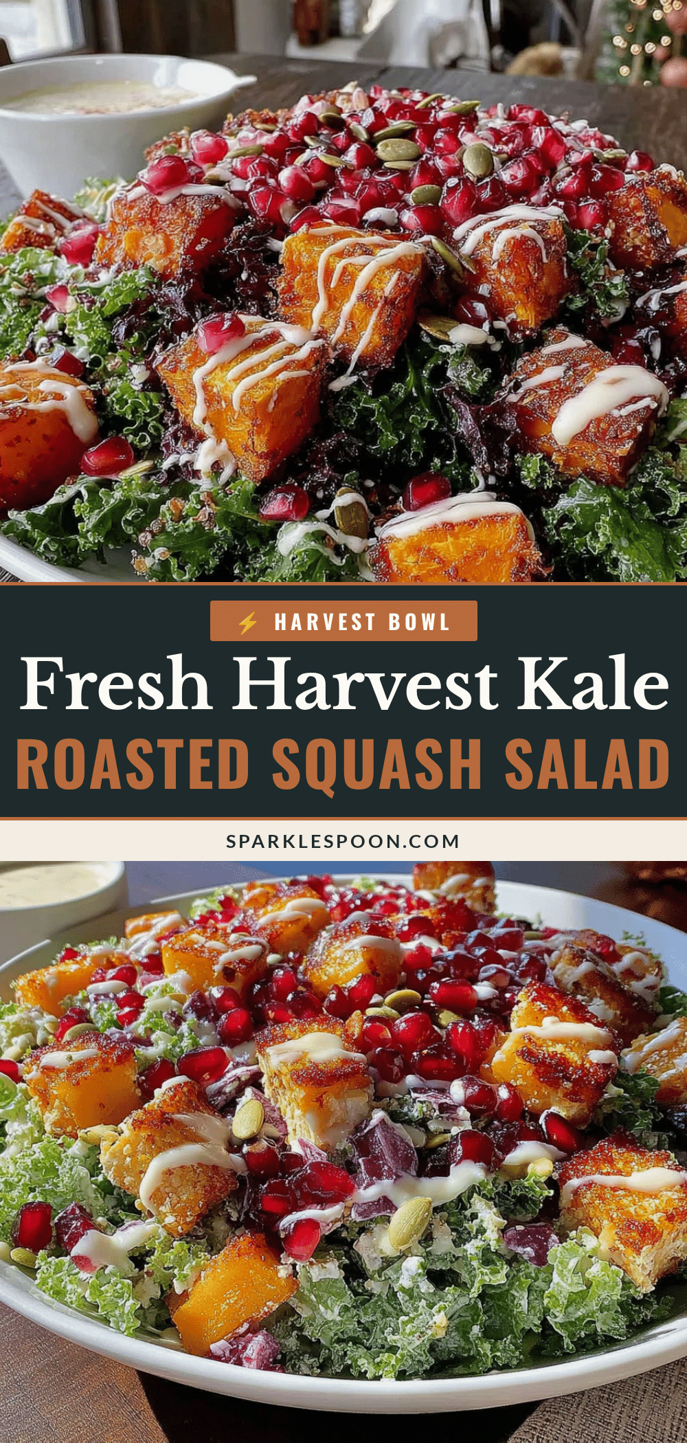 kale and roasted squash salad with pomegranate recipe