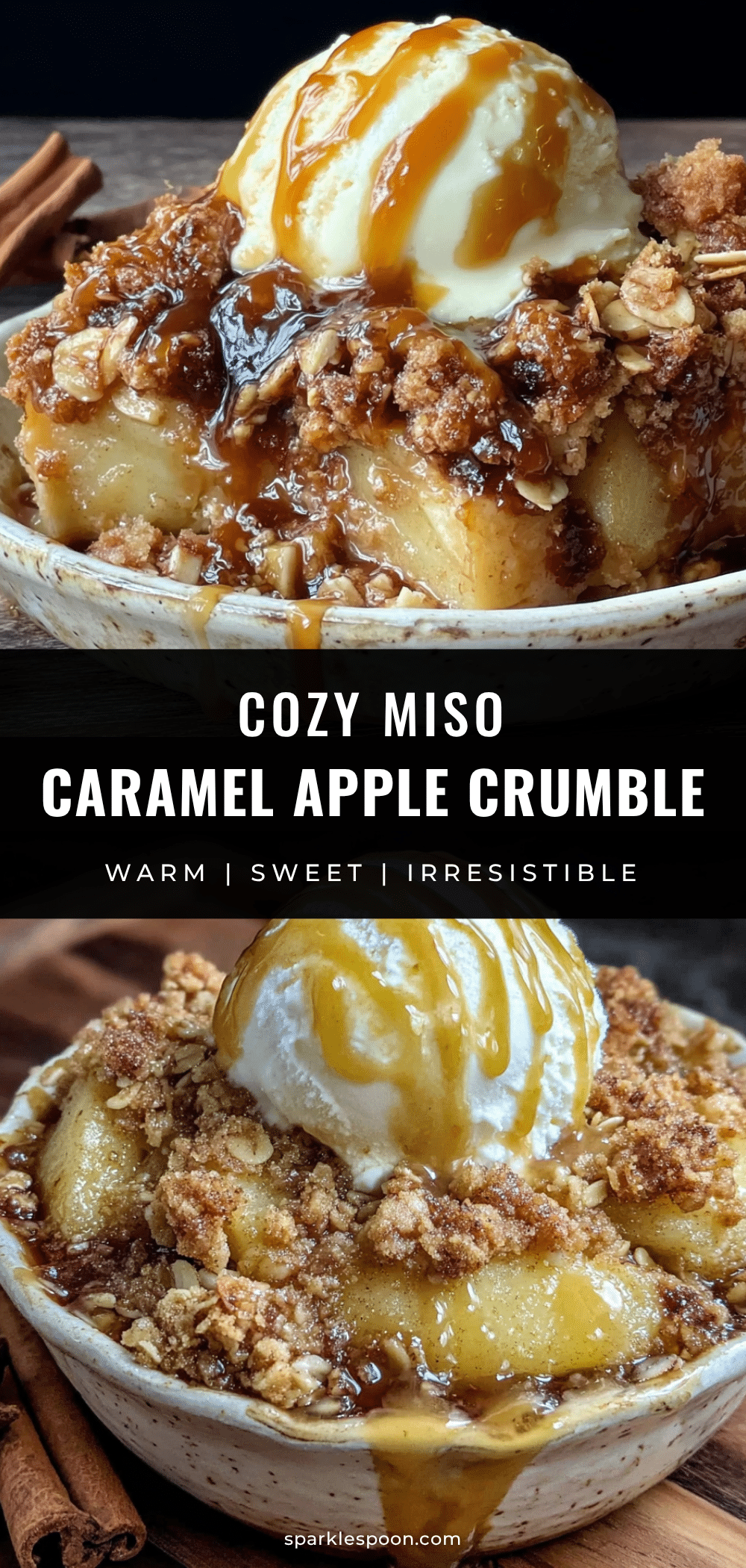 miso caramel apple crumble recipe