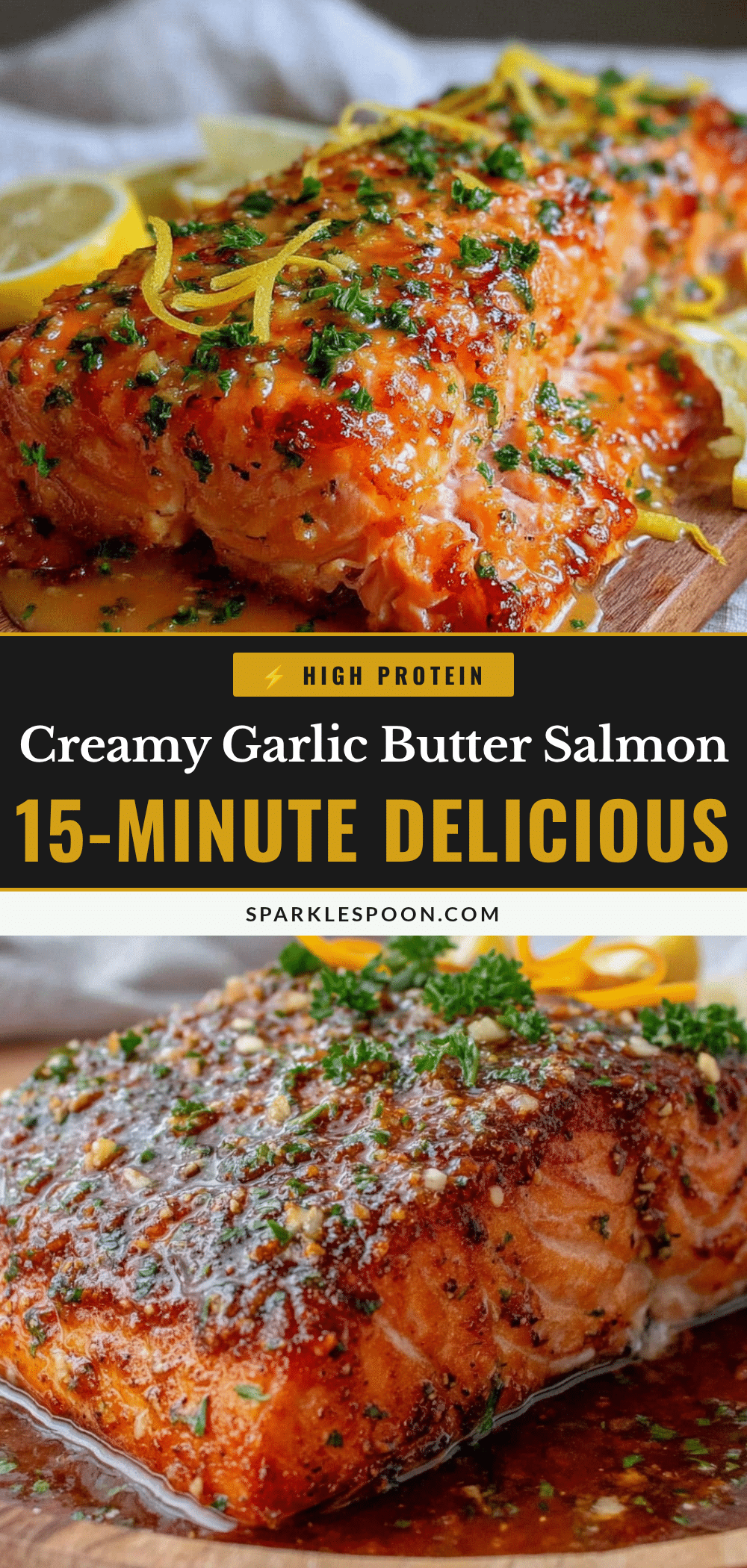 Quick Garlic Butter Salmon with Lemon recipe