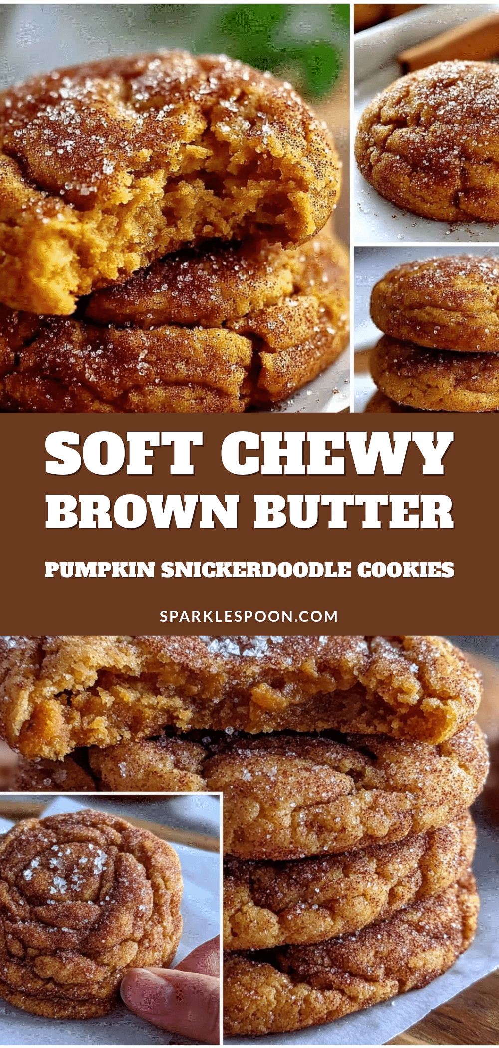 Soft Chewy Brown Butter Pumpkin Snickerdoodle Cookies recipe