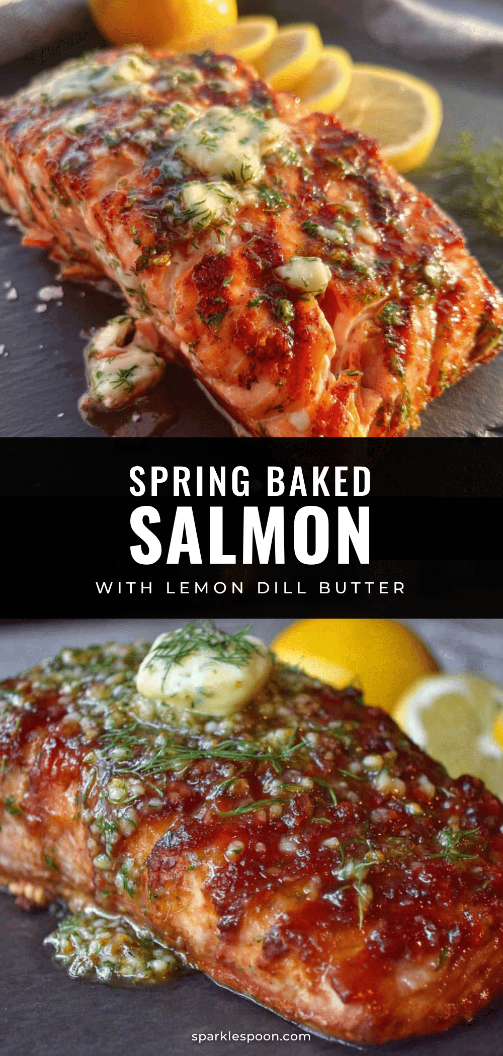 Spring Baked Salmon with Lemon Dill Butter recipe