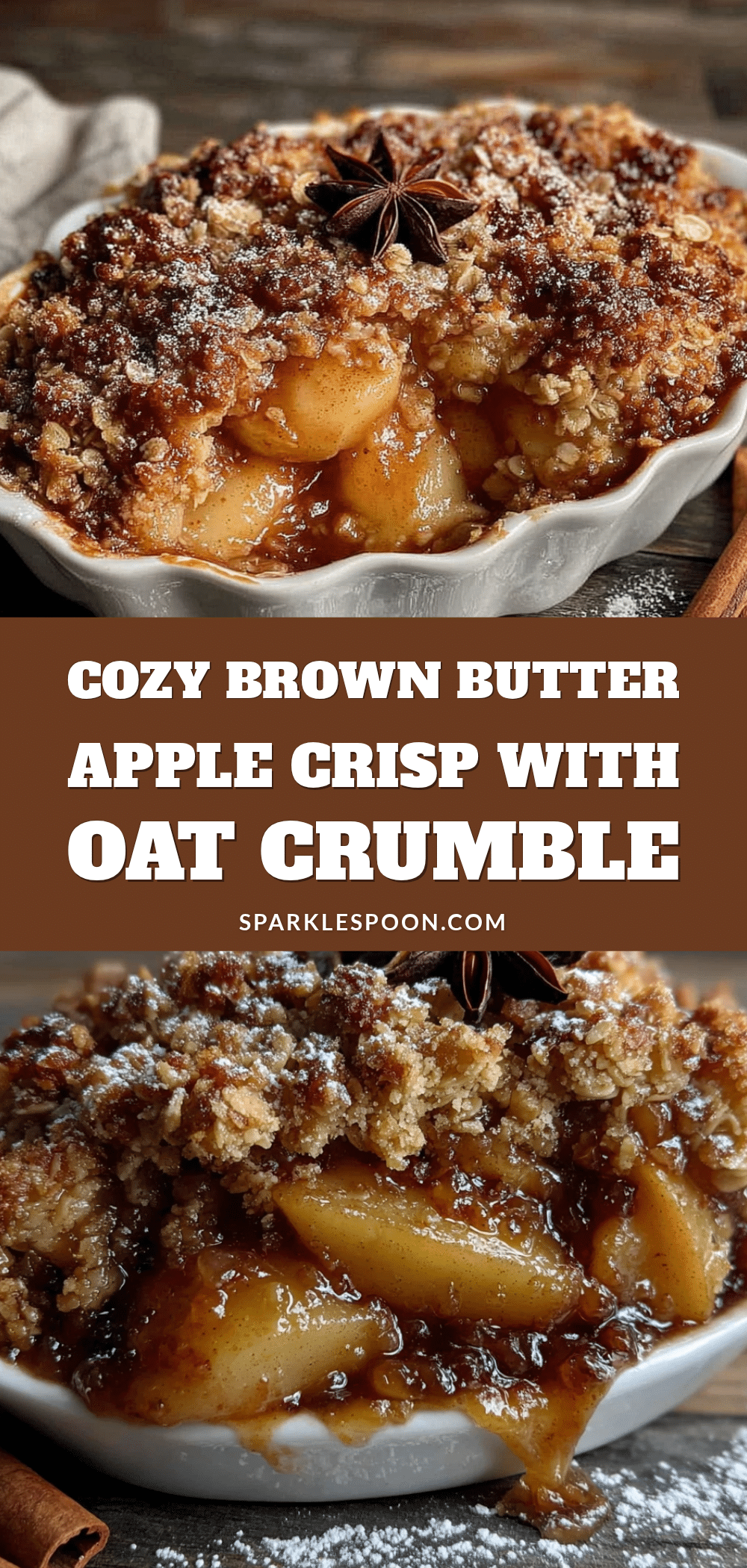 brown butter apple crisp with oat crumble recipe