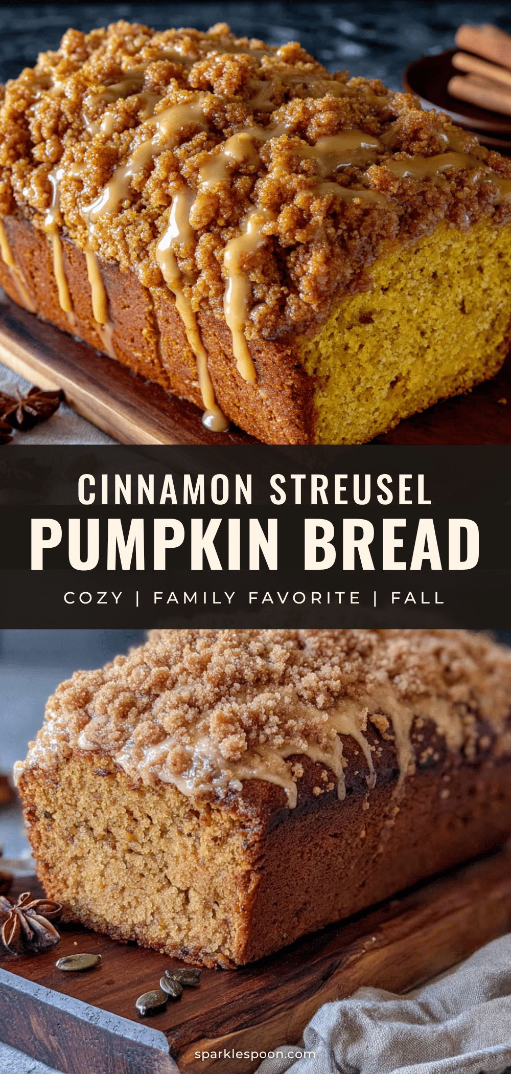cinnamon streusel pumpkin bread recipe