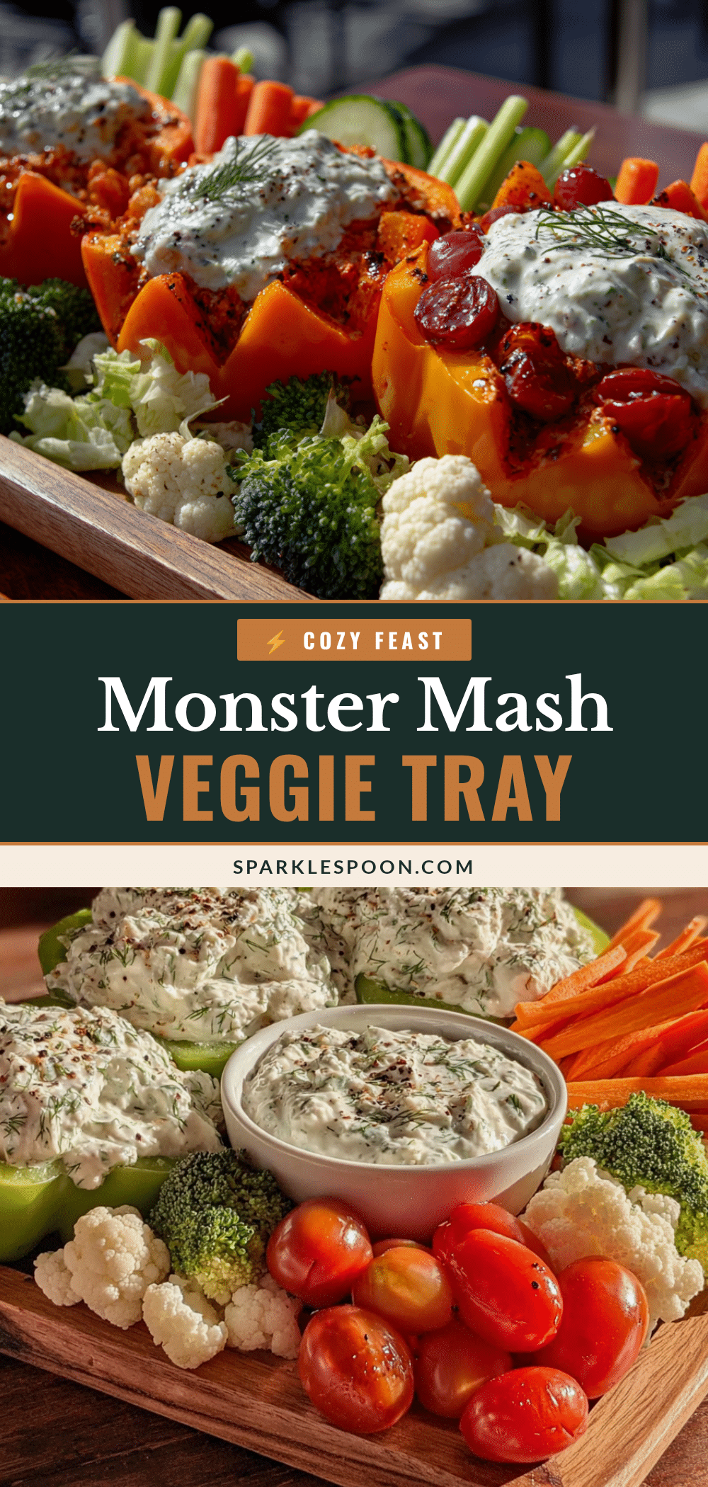 cozy monster mash veggie tray recipe