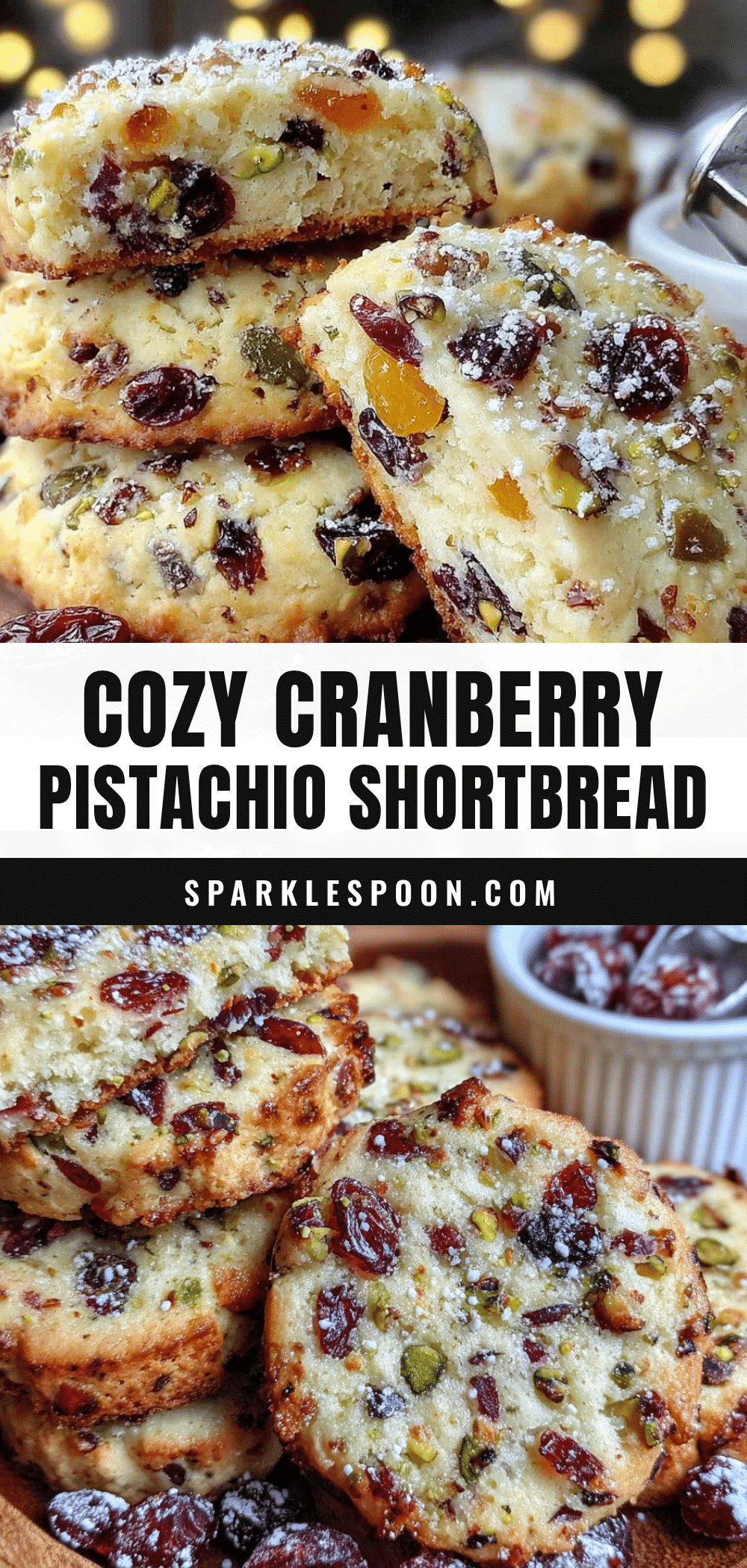 cranberry pistachio shortbread cookies recipe