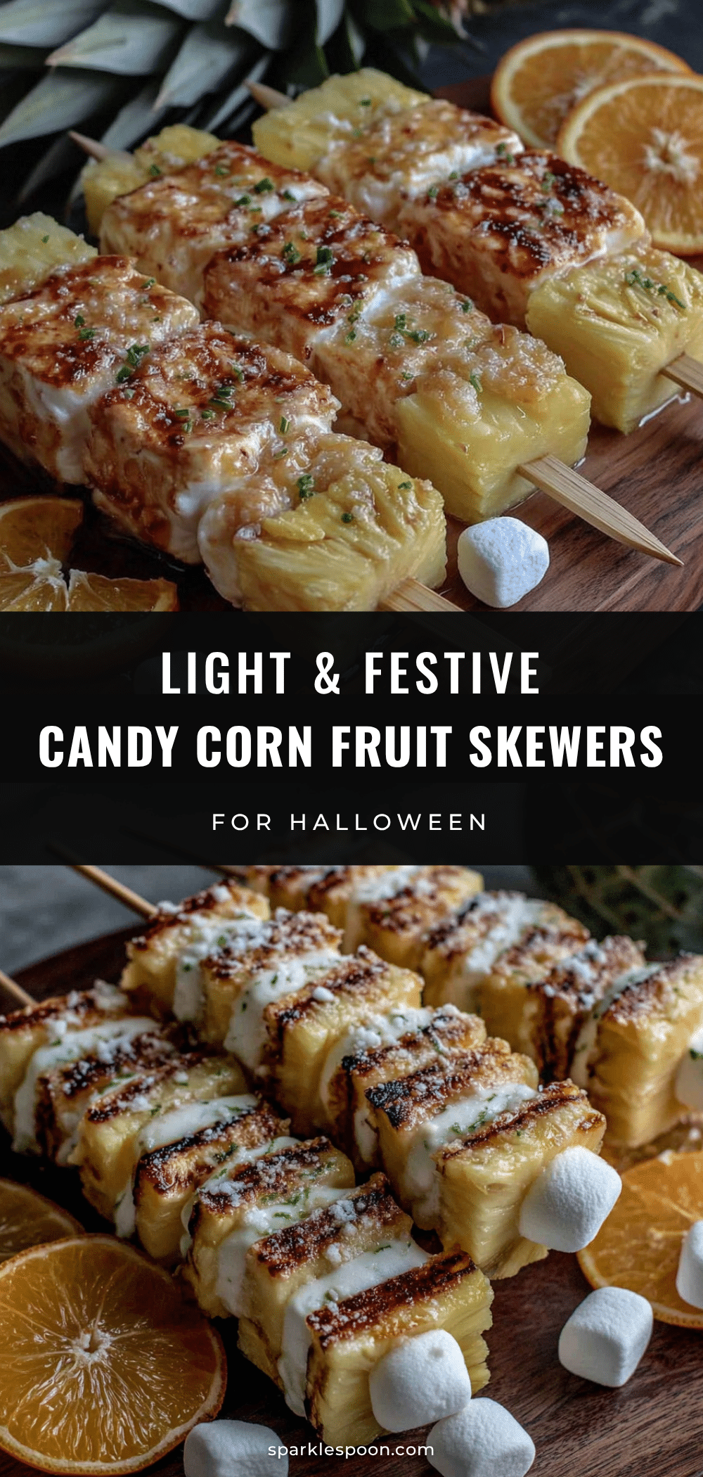 healthy candy corn fruit skewers recipe