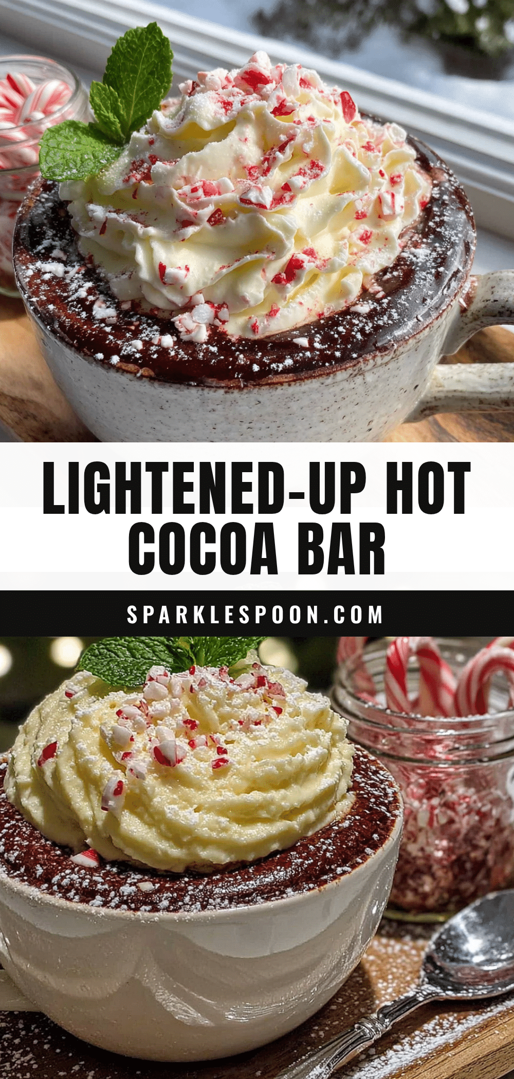 lightened-up hot cocoa bar with peppermint cream recipe