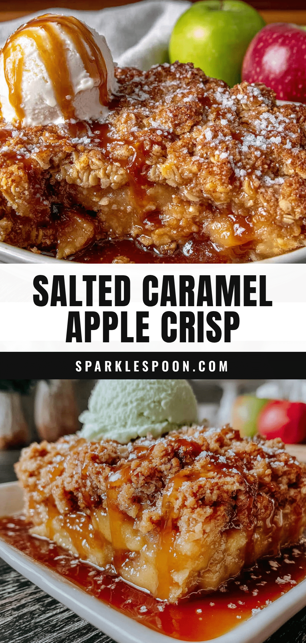 Salted caramel apple crisp recipe