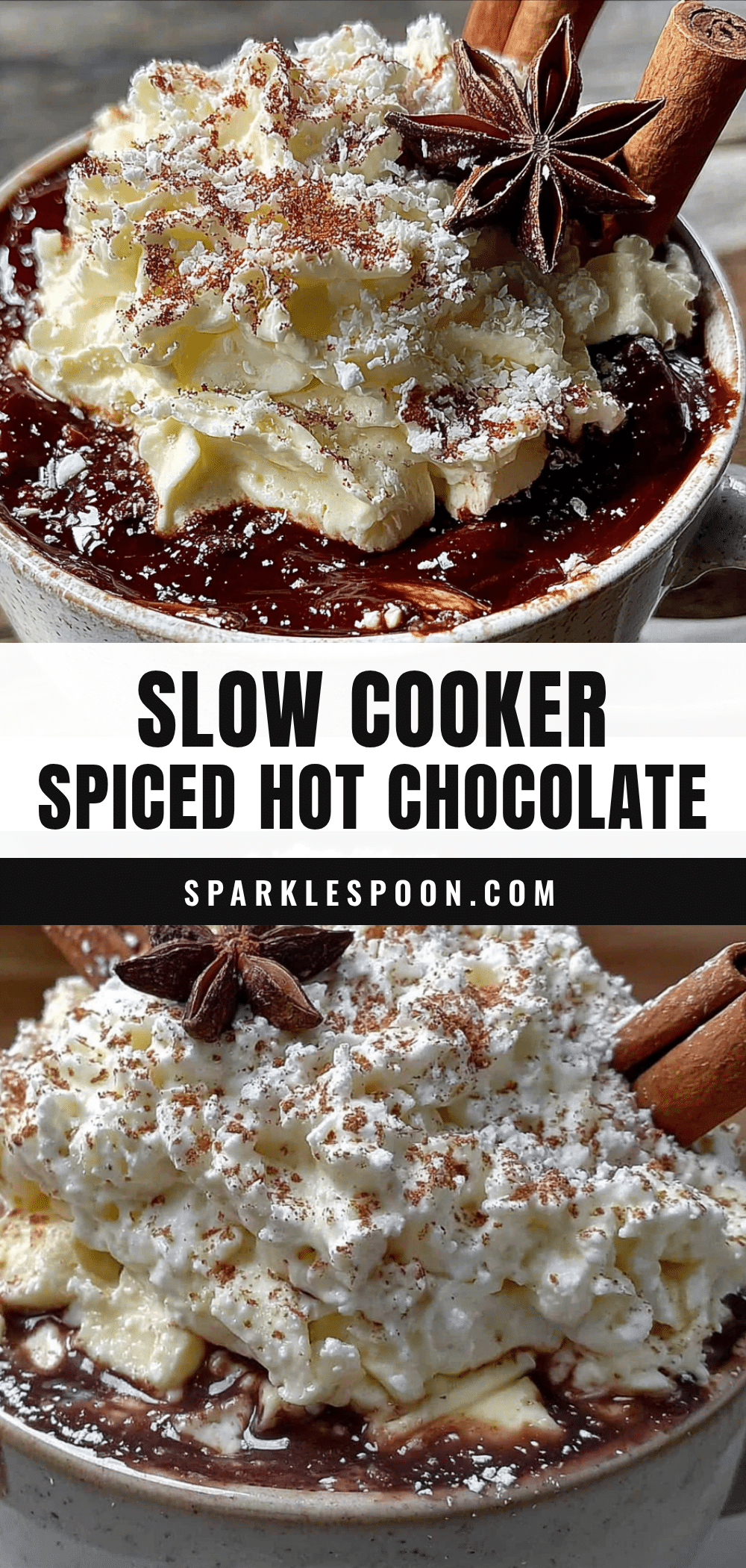 Slow cooker spiced hot chocolate recipe