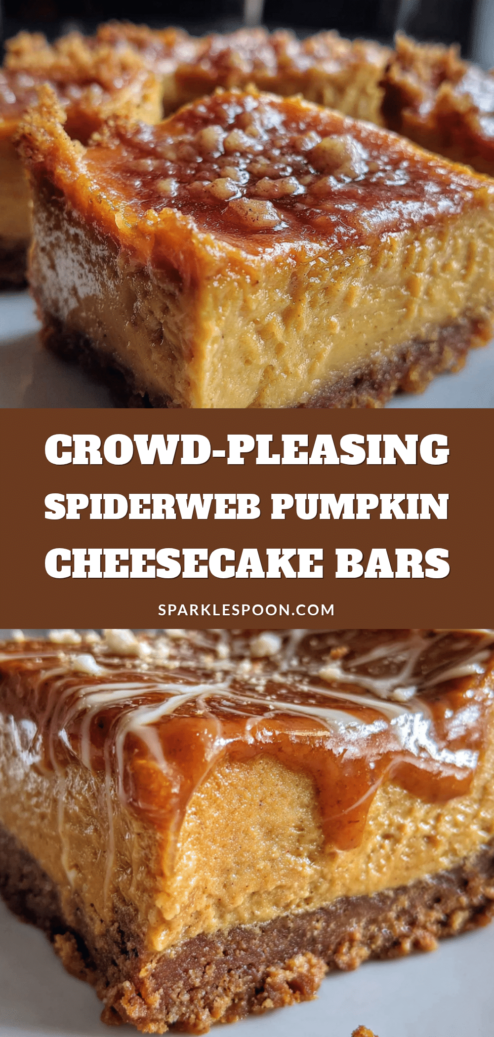 spiderweb pumpkin cheesecake bars recipe